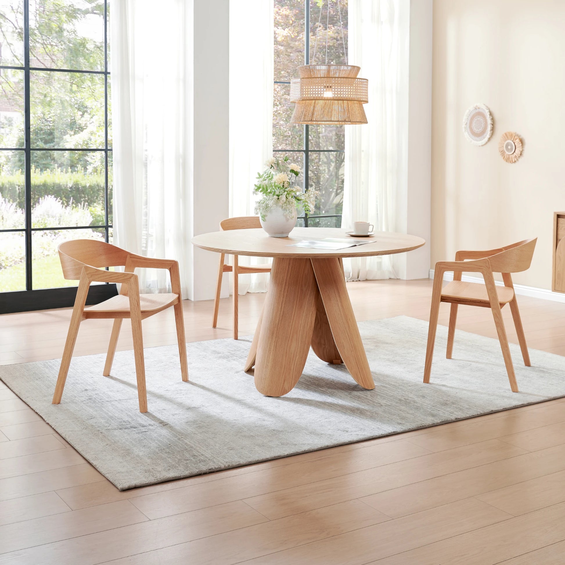 MODE Elara Round Dining Table 120cm, Natural Wood