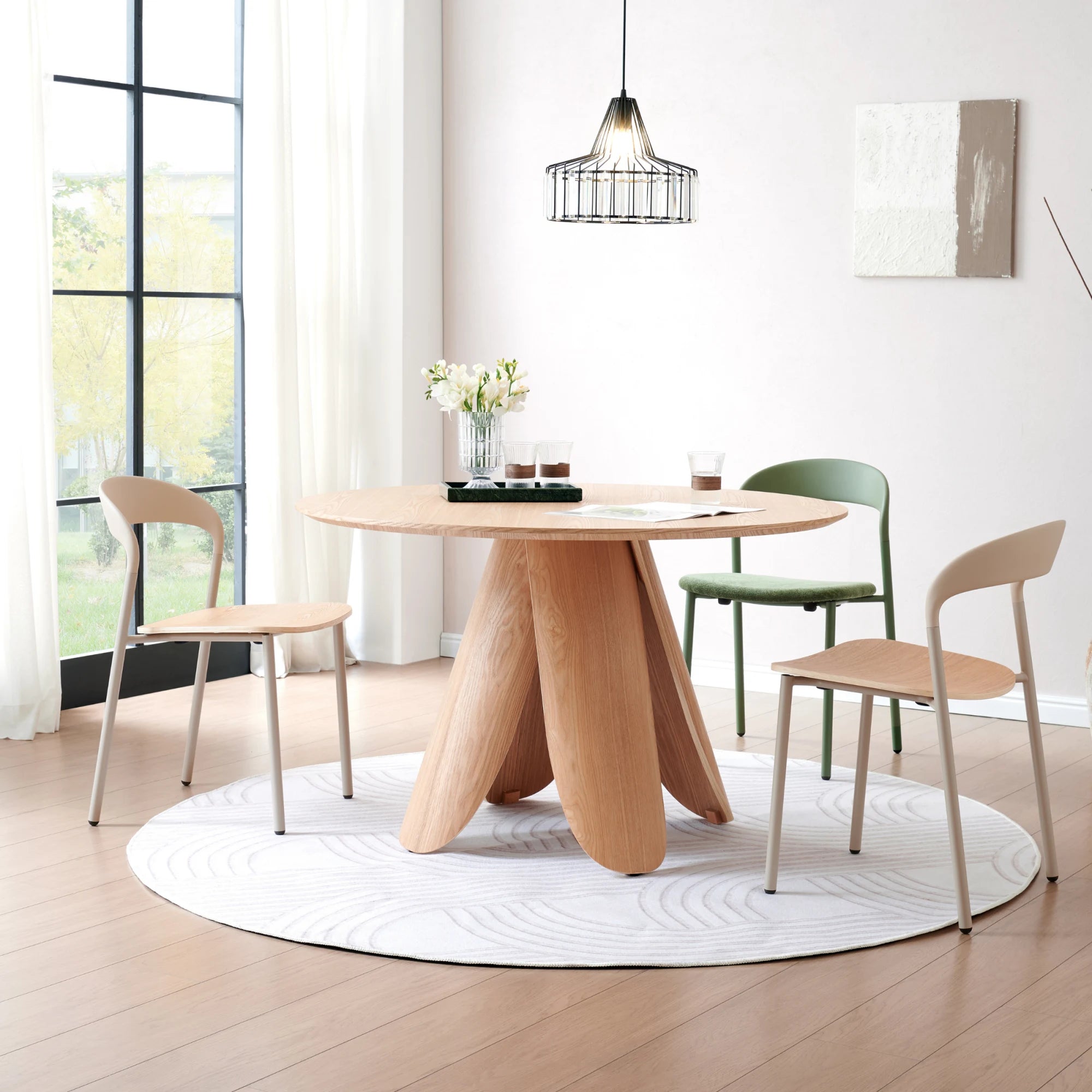 MODE Elara Round Dining Table 120cm, Natural Wood