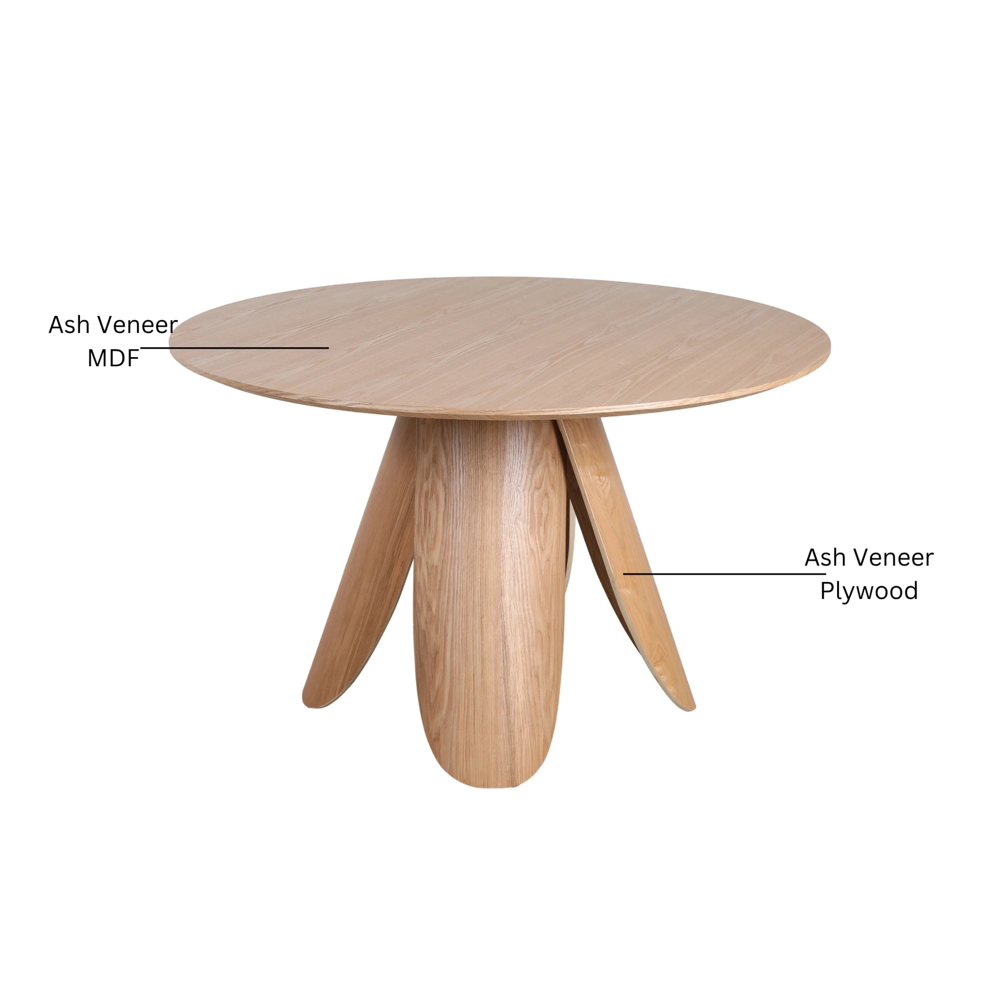 MODE Elara Round Dining Table 120cm, Natural Wood