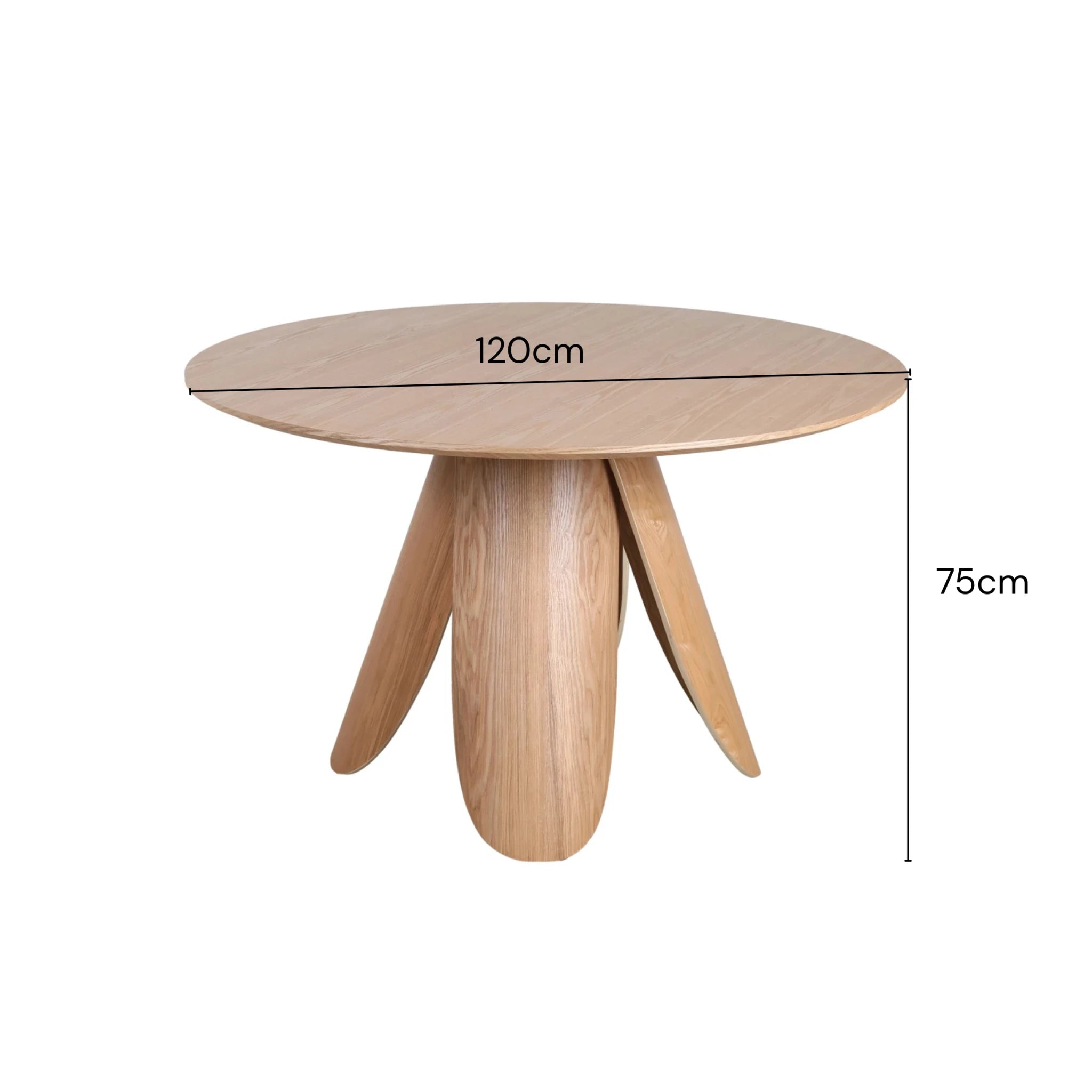 MODE Elara Round Dining Table 120cm, Natural Wood
