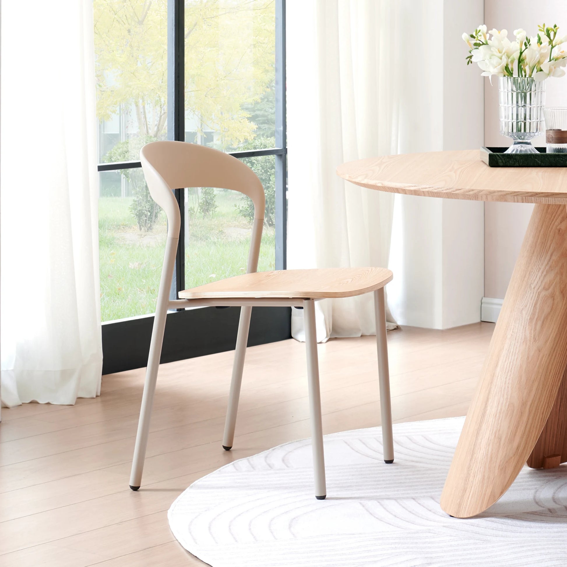 MODE Elara Dining Chairs, Light Brown & Natural Wood, Set of 2