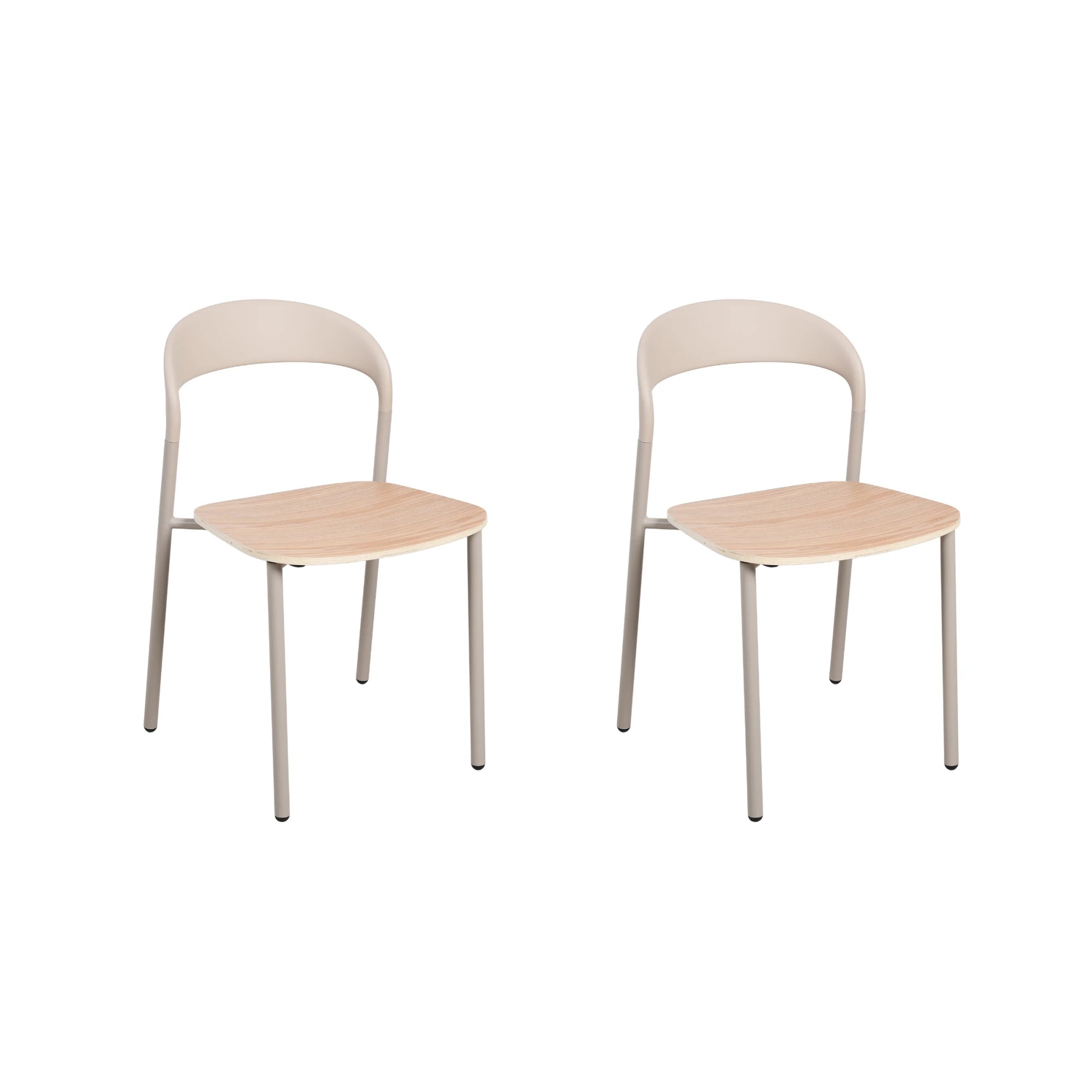 MODE Elara Dining Chairs, Light Brown & Natural Wood, Set of 2