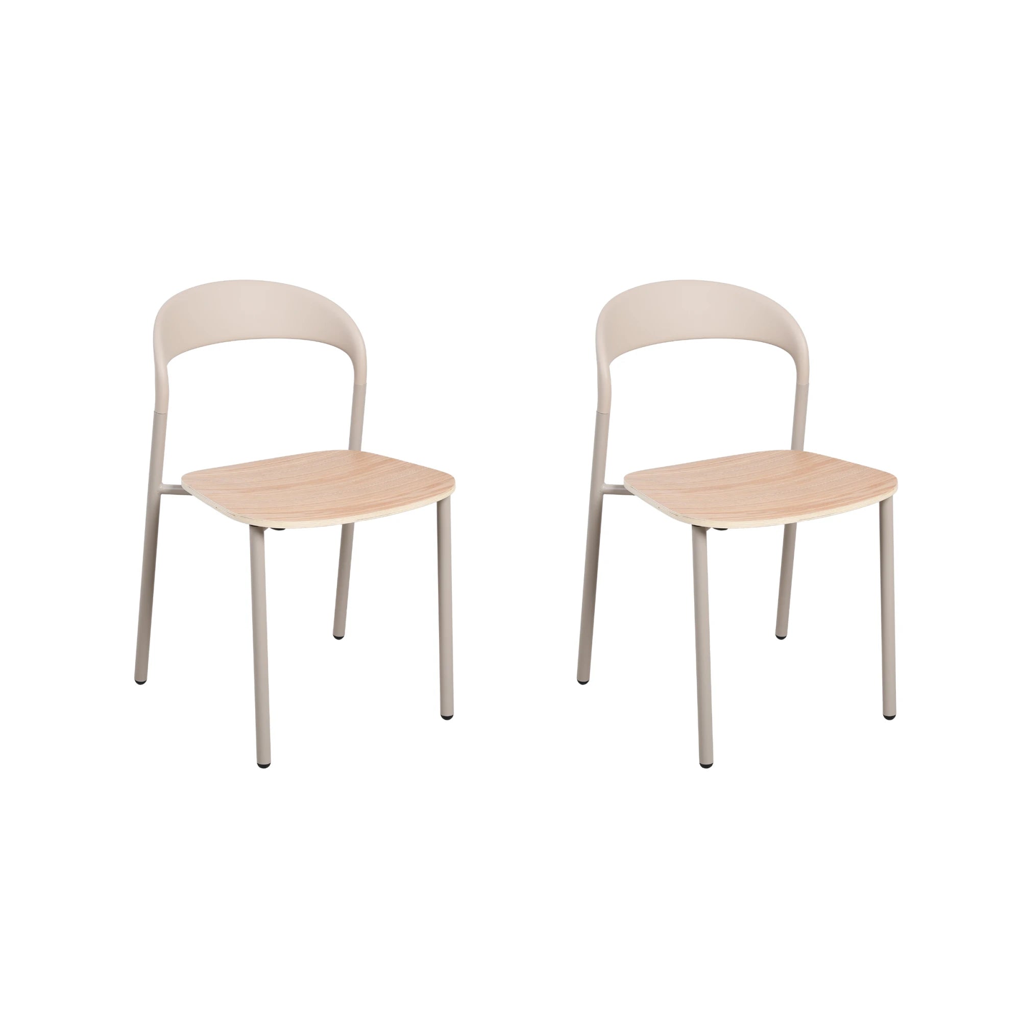 MODE Elara Dining Chairs, Light Brown & Natural Wood, Set of 2