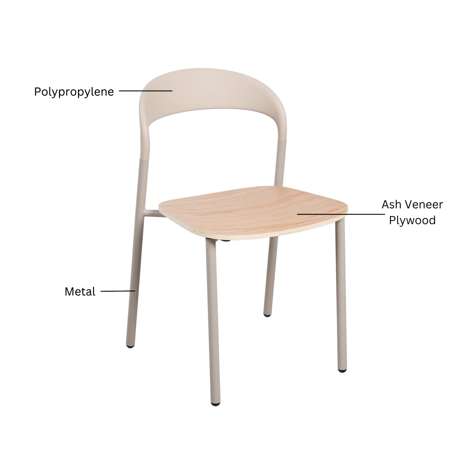 MODE Elara Dining Chairs, Light Brown & Natural Wood, Set of 2