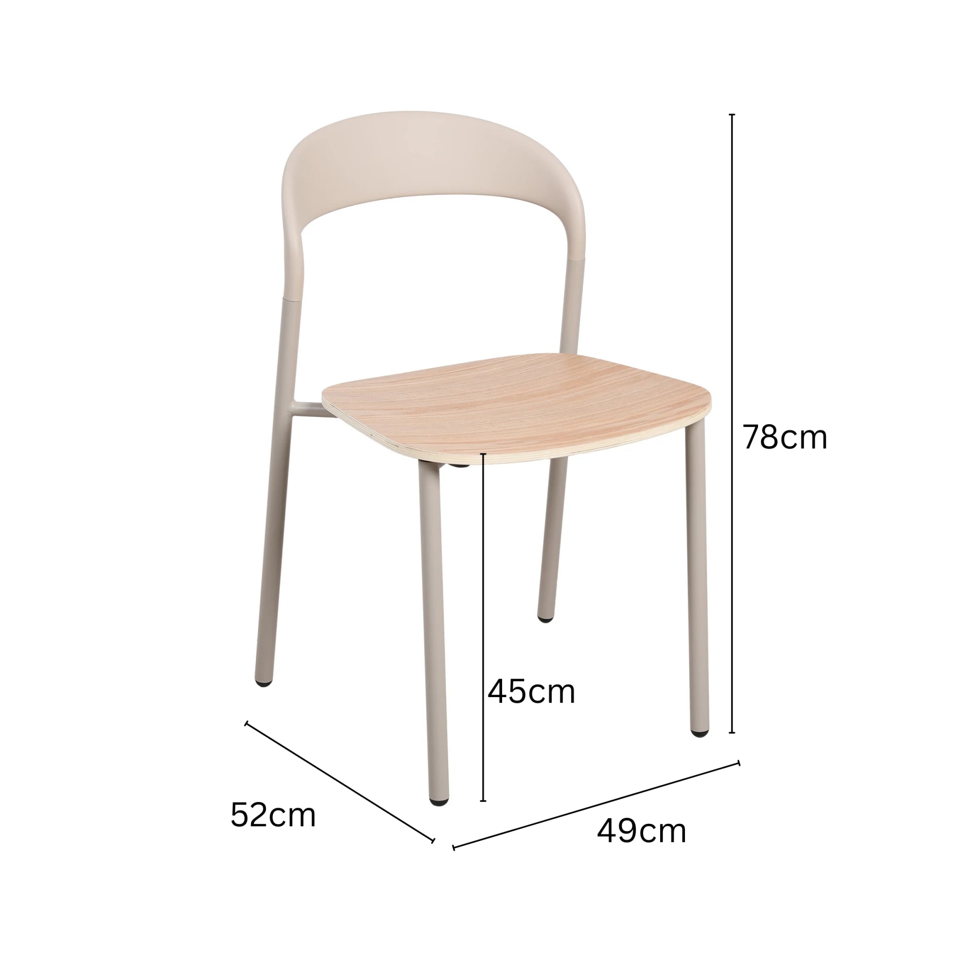 MODE Elara Dining Chairs, Light Brown & Natural Wood, Set of 2