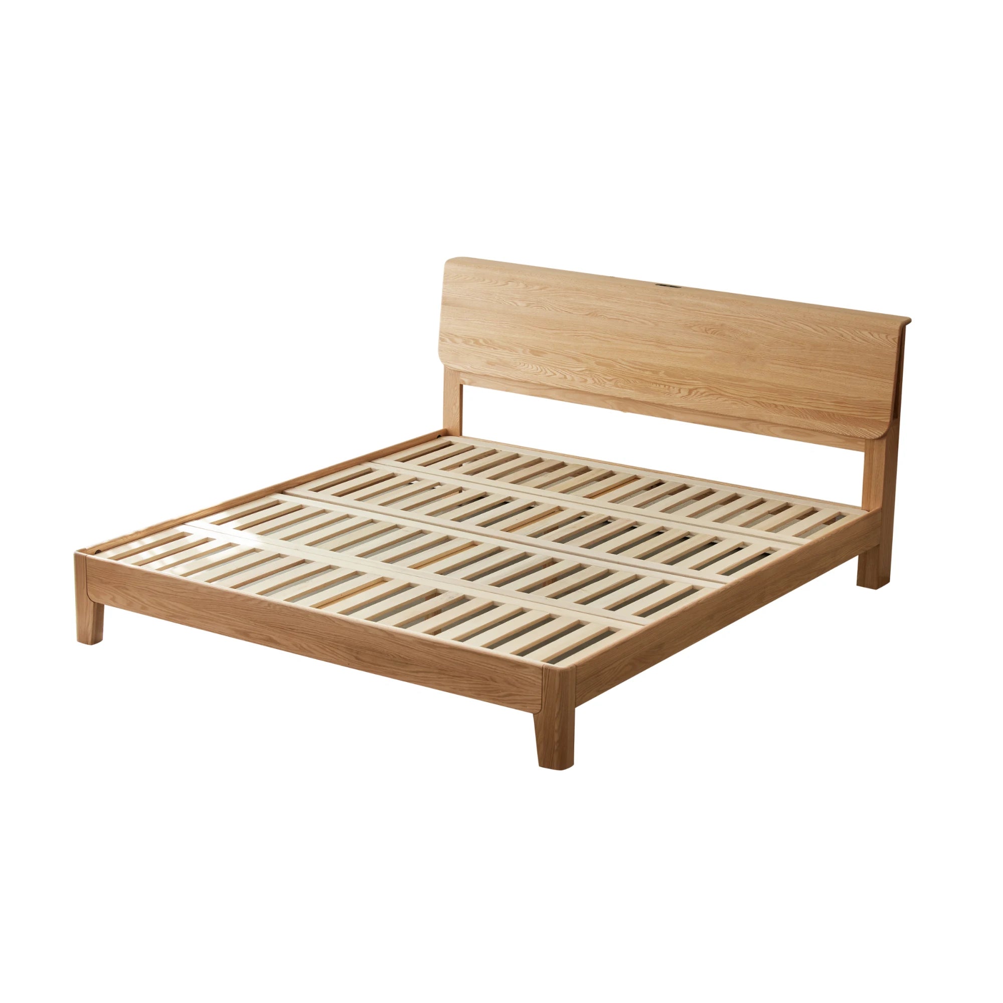 Solidwood Bailey Bed Frame, Low Profile, Natural Wood
