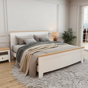 Loft Hampton Bed Frame, Creamy White, Natural Wood