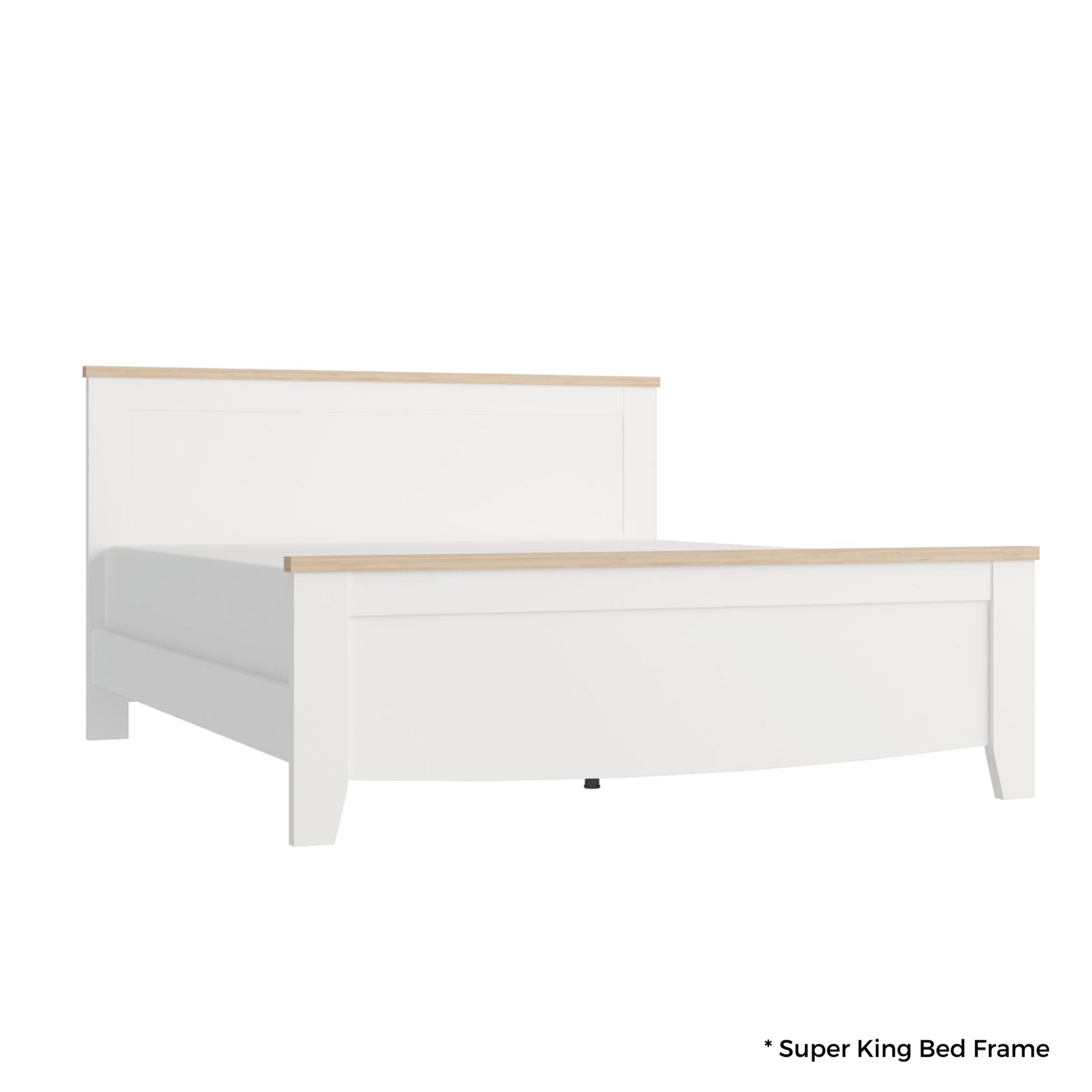 Loft Hampton Bed Frame, Creamy White, Natural Wood