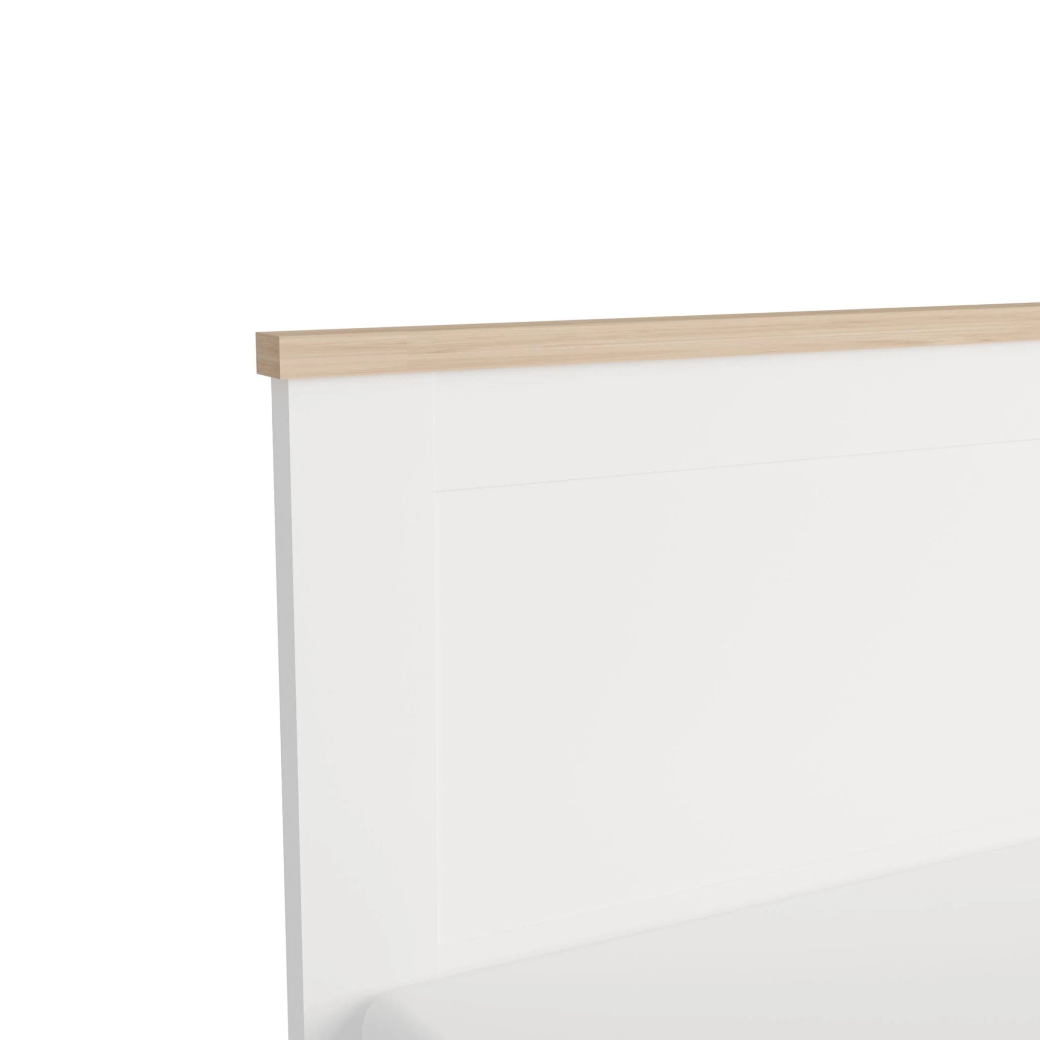 Loft Hampton Bed Frame, Creamy White, Natural Wood