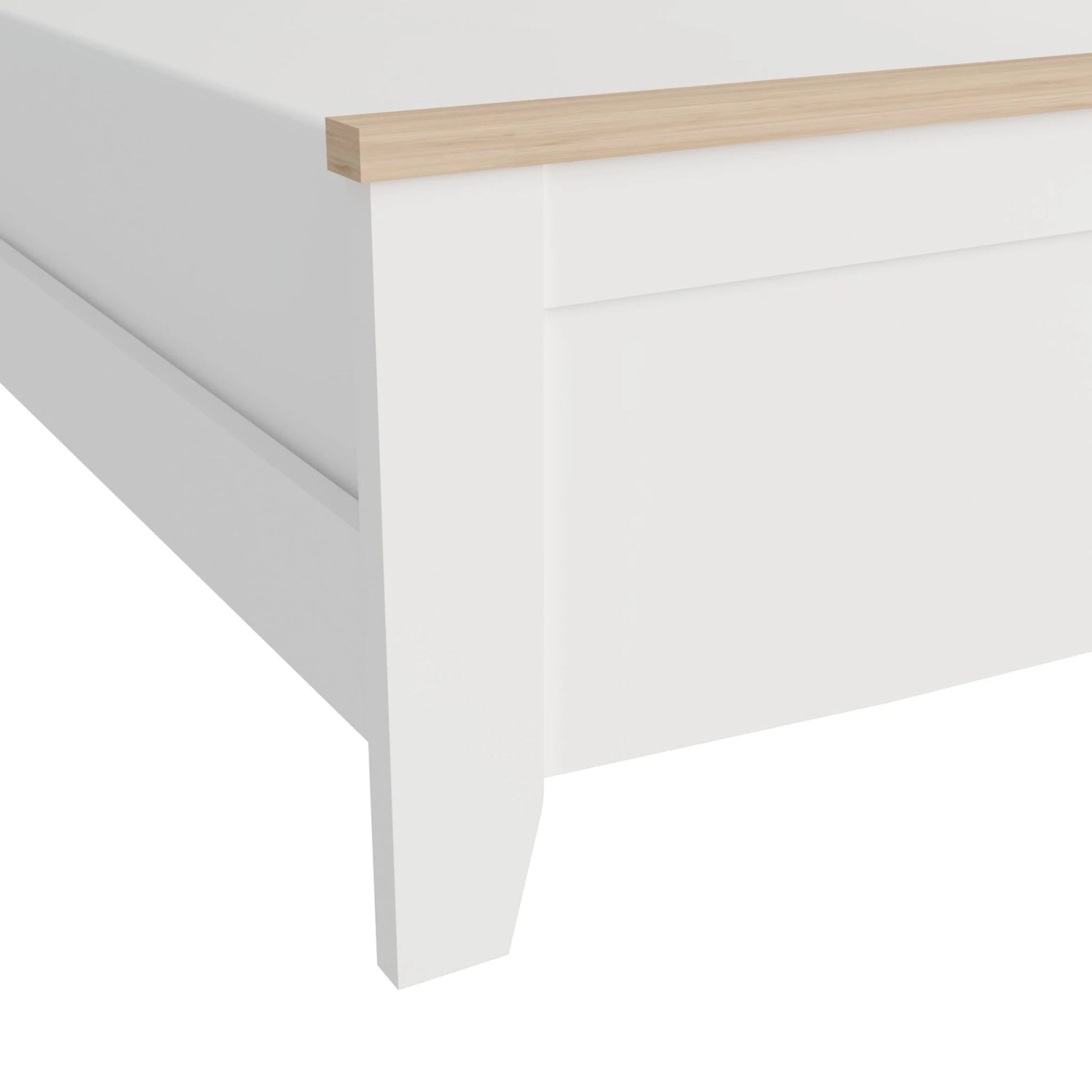 Loft Hampton Bed Frame, Creamy White, Natural Wood