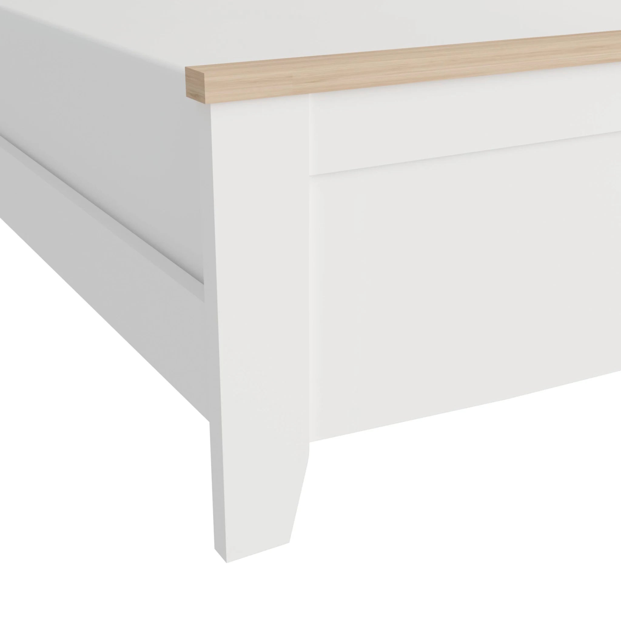 Loft Hampton Bed Frame, Creamy White, Natural Wood