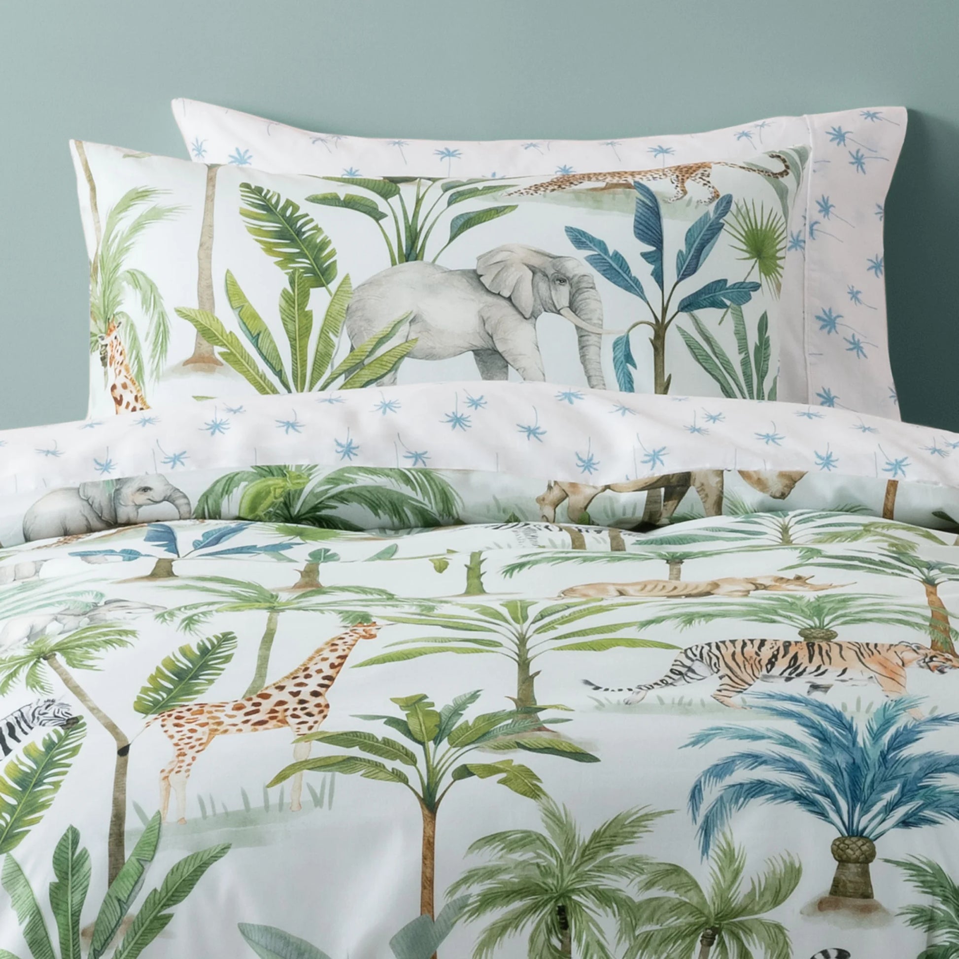 SQUIGGLES Jungle Oasis Duvet Cover Set, Multi-Colour, NZ Double