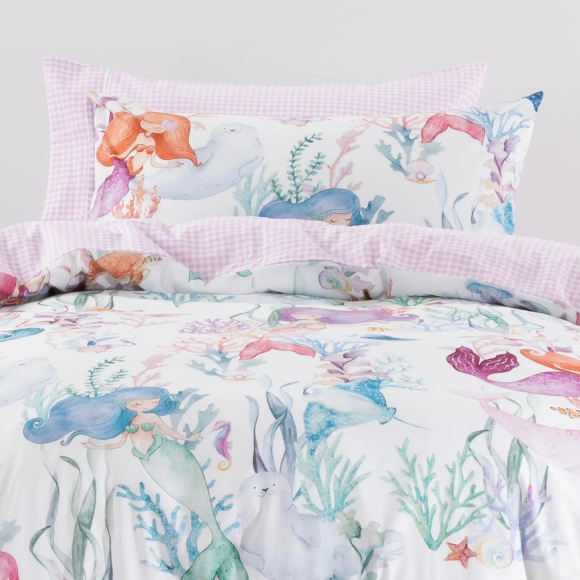 SQUIGGLES Mermaid Lagoon Duvet Cover Set, Multi-Colour, NZ Single