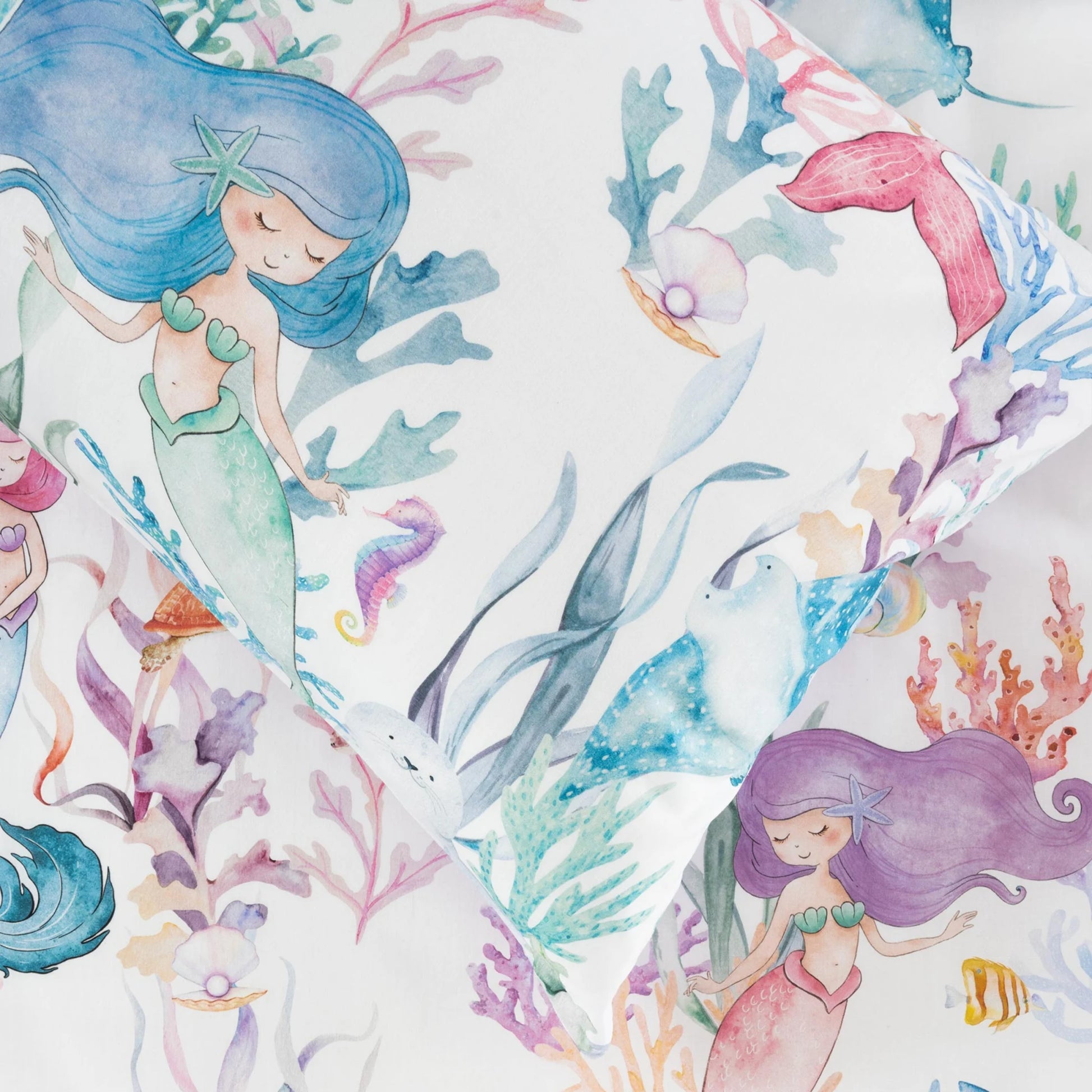 SQUIGGLES Mermaid Lagoon Duvet Cover Set, Multi-Colour, NZ Single