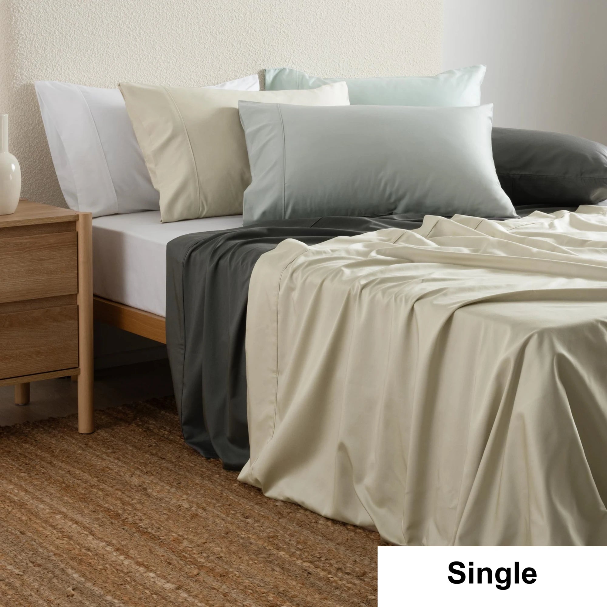 Savona 500T Bamboo Cotton Sheet Set, Steel Grey