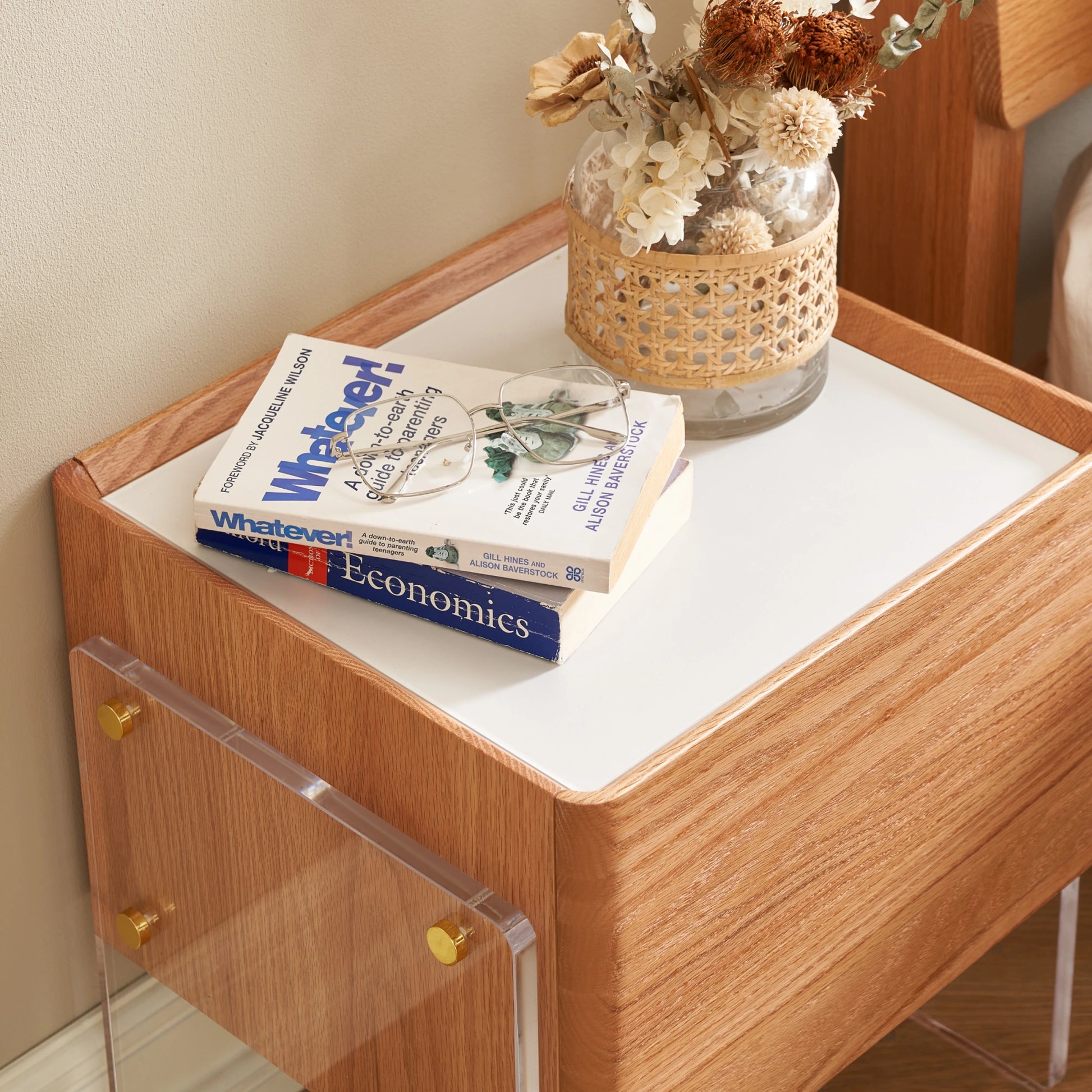 Solidwood Elvora Bedside Table with Sintered Stone Top