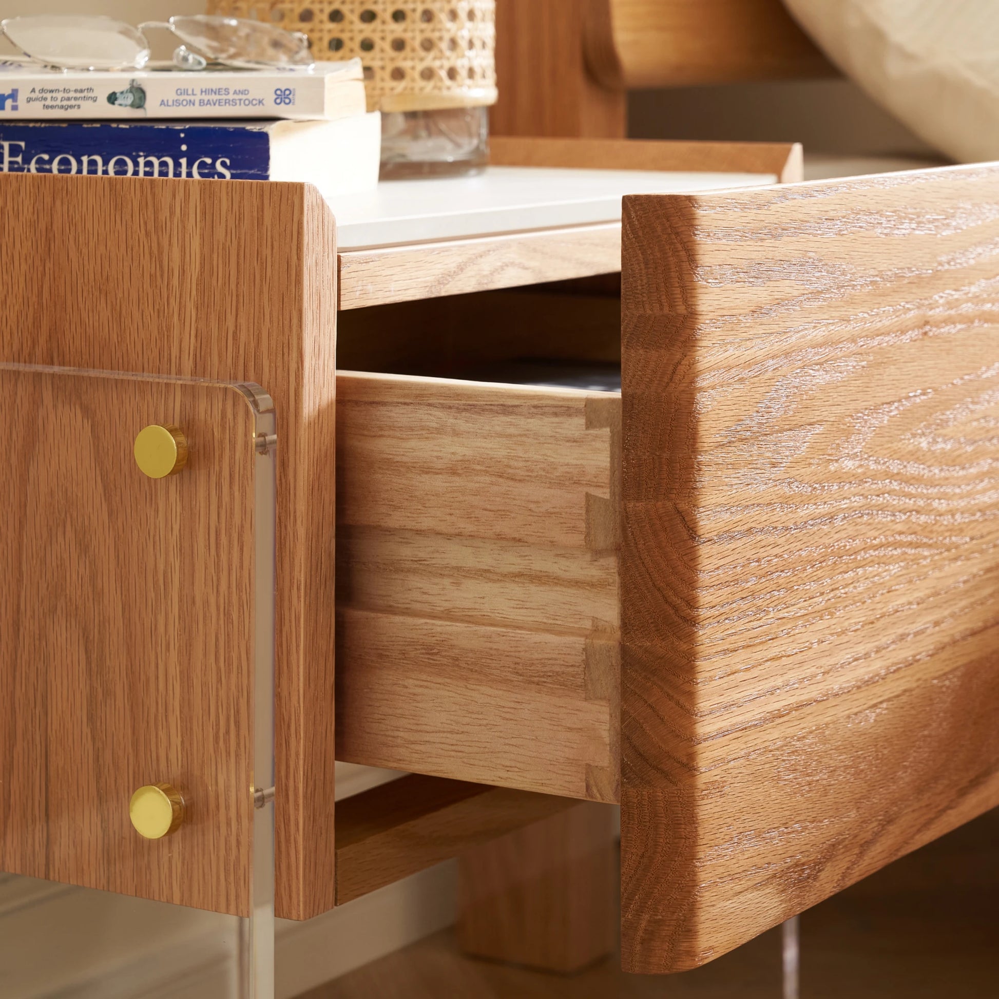 Solidwood Elvora Bedside Table with Sintered Stone Top