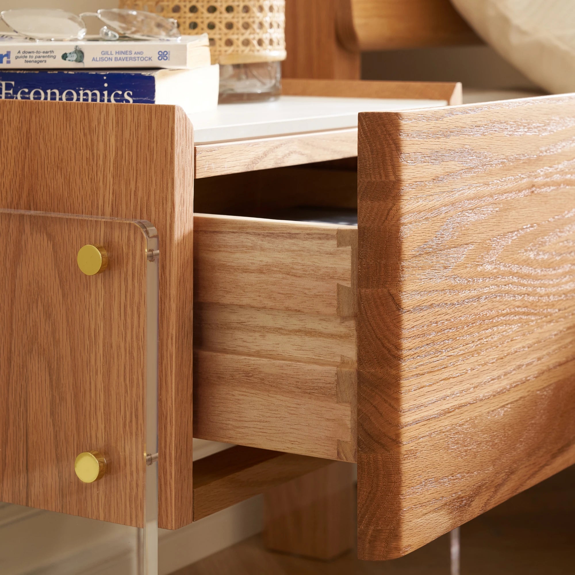 Solidwood Elvora Bedside Table with Sintered Stone Top