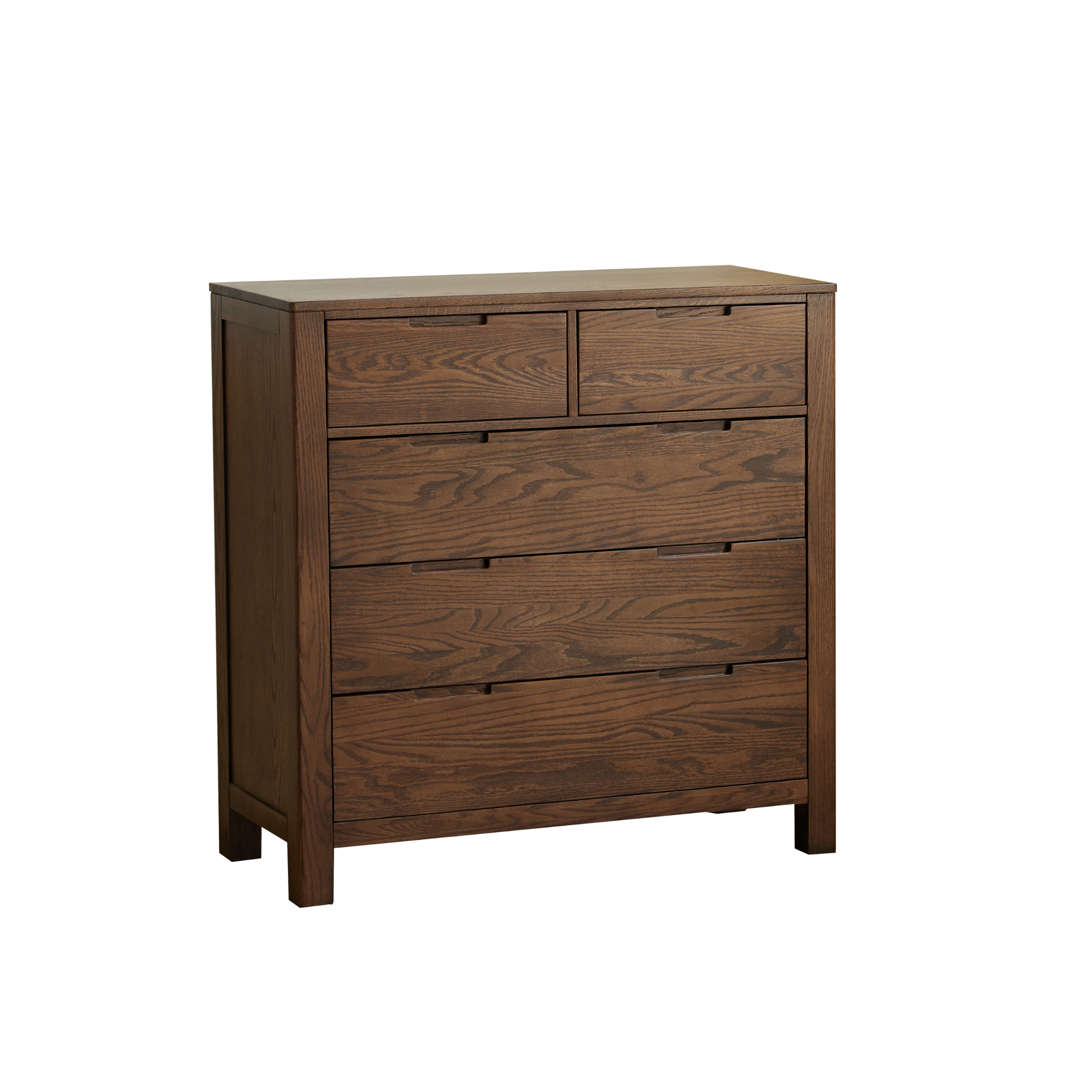 Solidwood Norway Chest of 5 Drawers, 95x40CM, Dark Wood