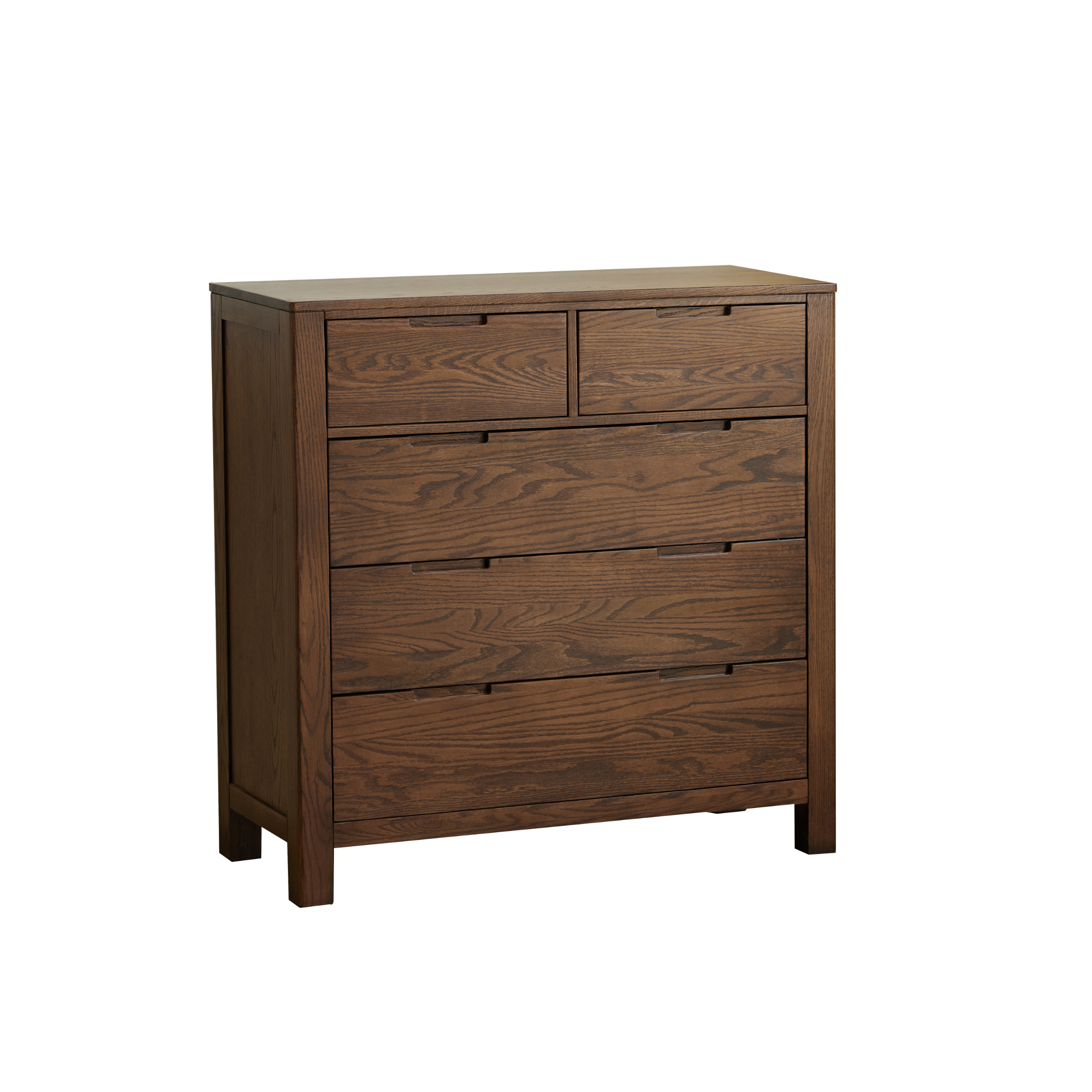 Solidwood Norway Chest of 5 Drawers, 95x40CM, Dark Wood