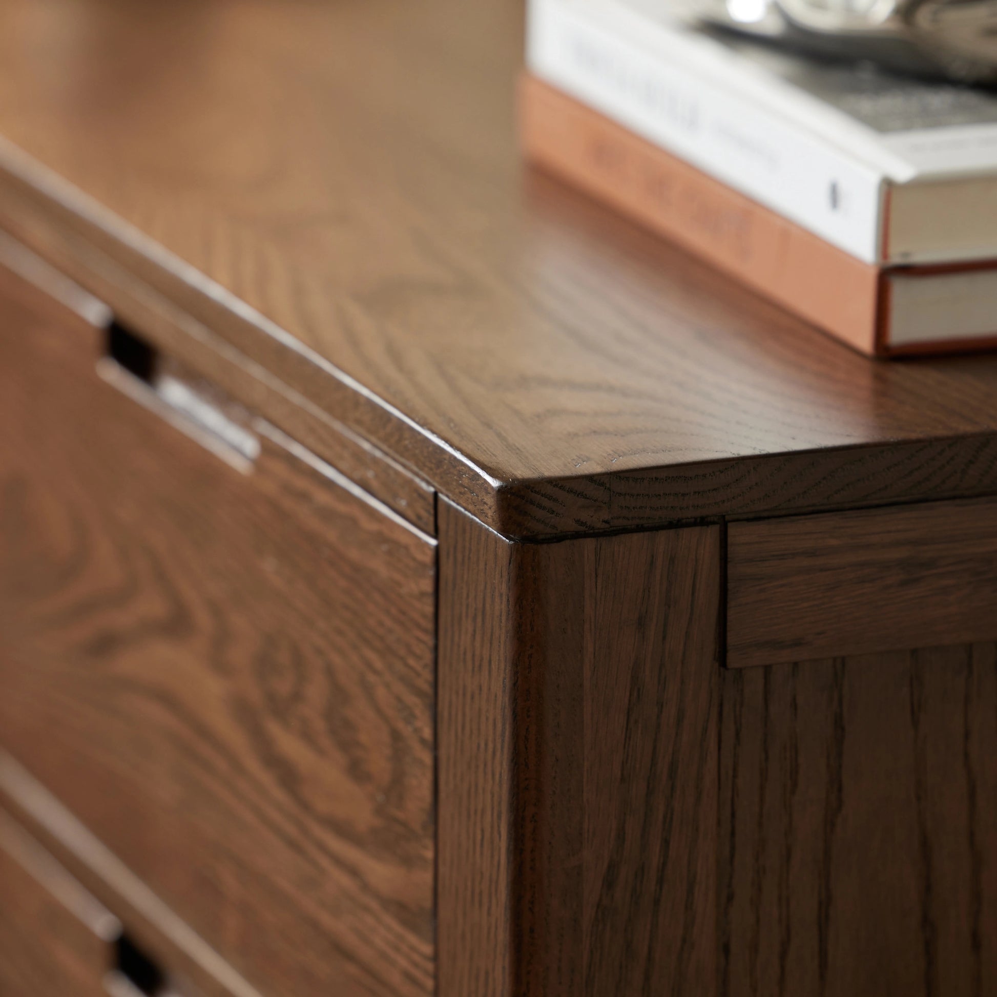 Solidwood Norway Chest of 5 Drawers, 95x40CM, Dark Wood