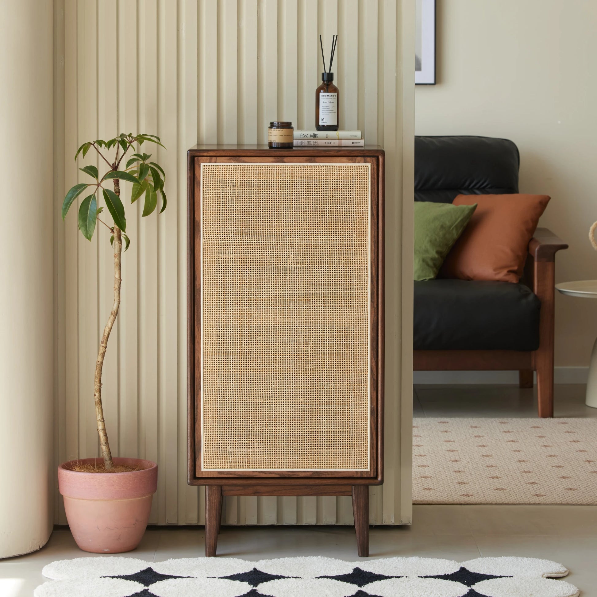 Solidwood Bailey Shoe Cabinet, 48x35cm, Dark Wood
