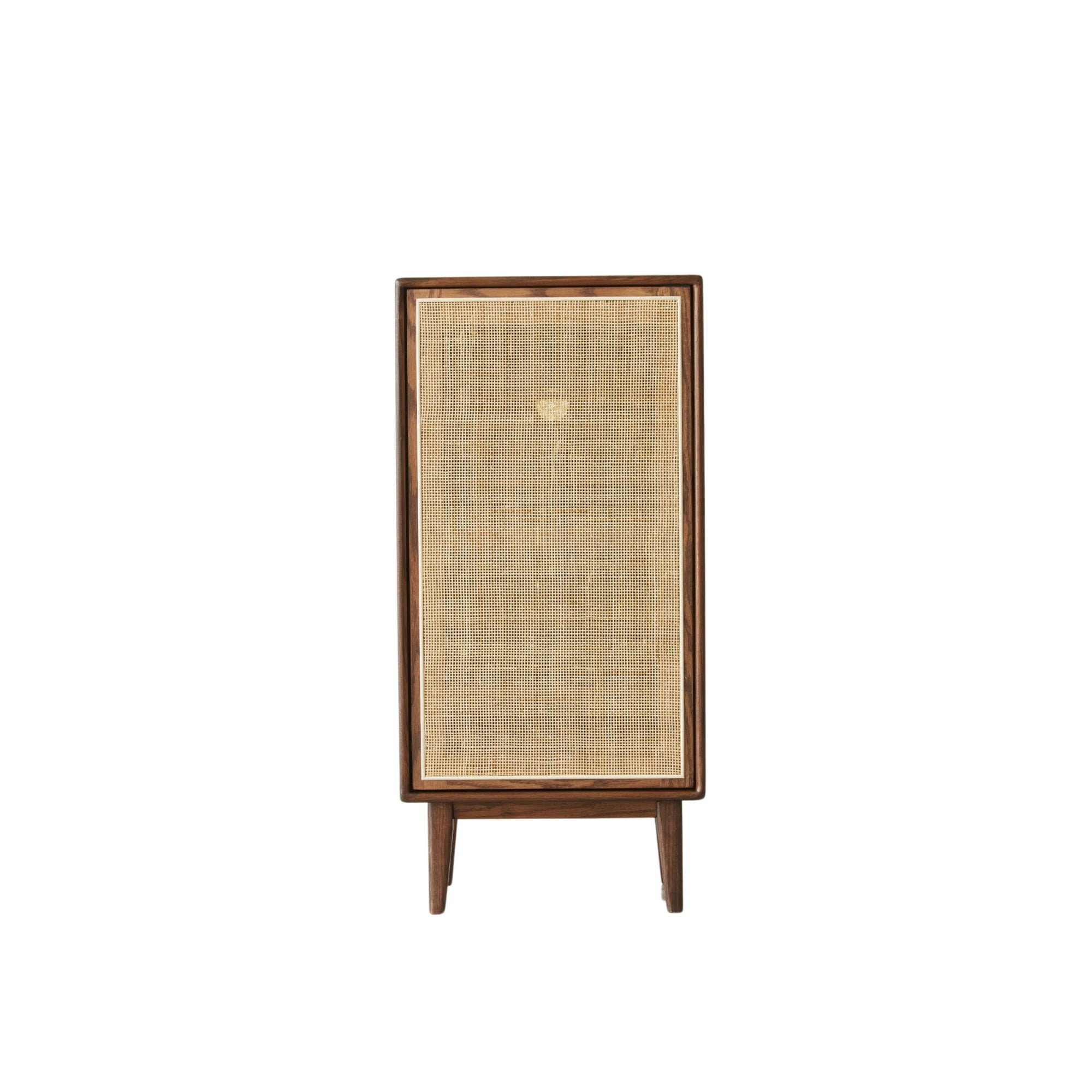 Solidwood Bailey Shoe Cabinet, 48x35cm, Dark Wood