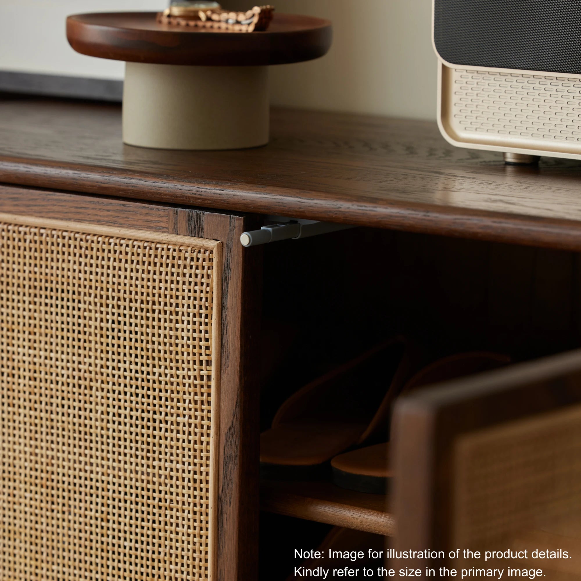 Solidwood Bailey Shoe Cabinet, 48x35cm, Dark Wood