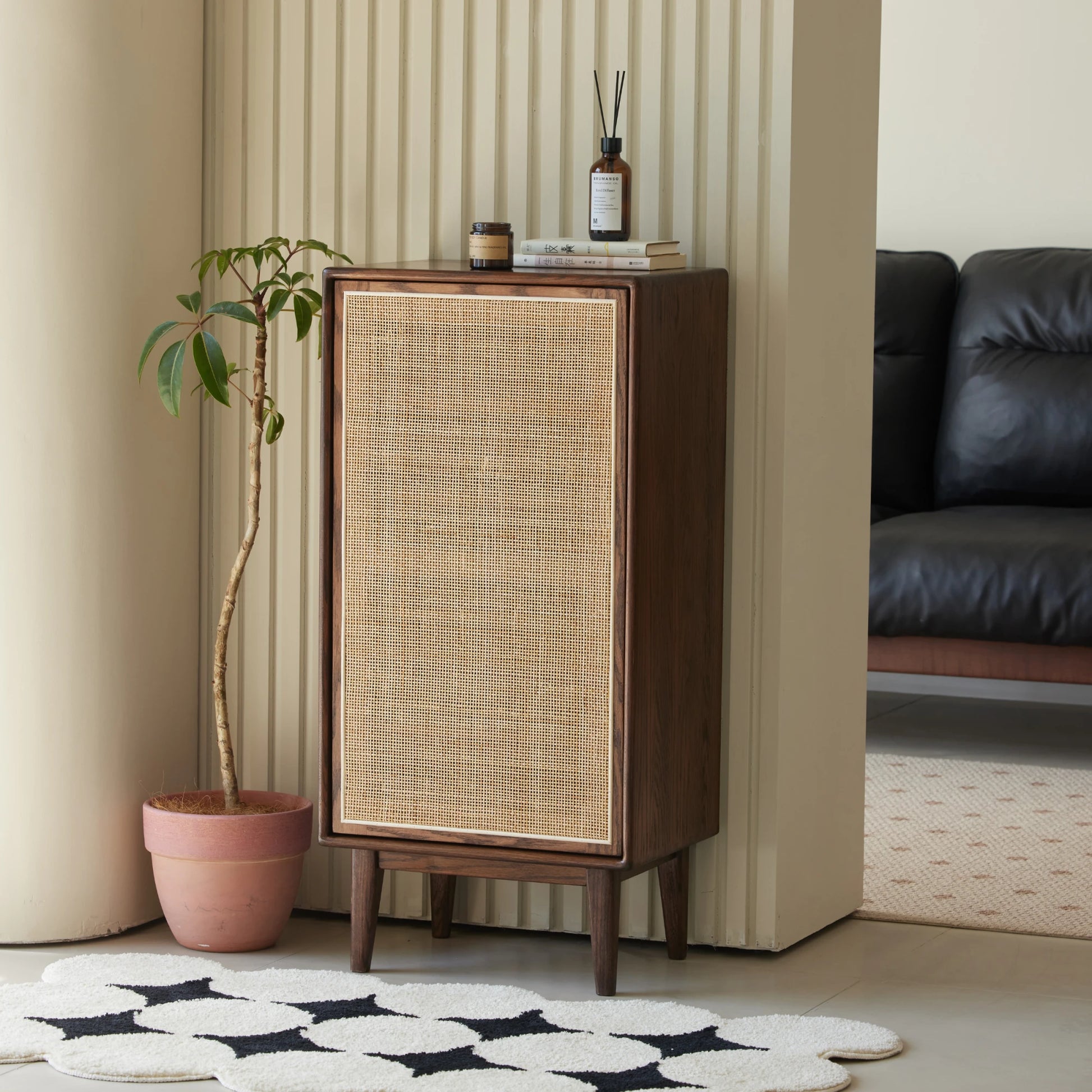 Solidwood Bailey Shoe Cabinet, 48x35cm, Dark Wood
