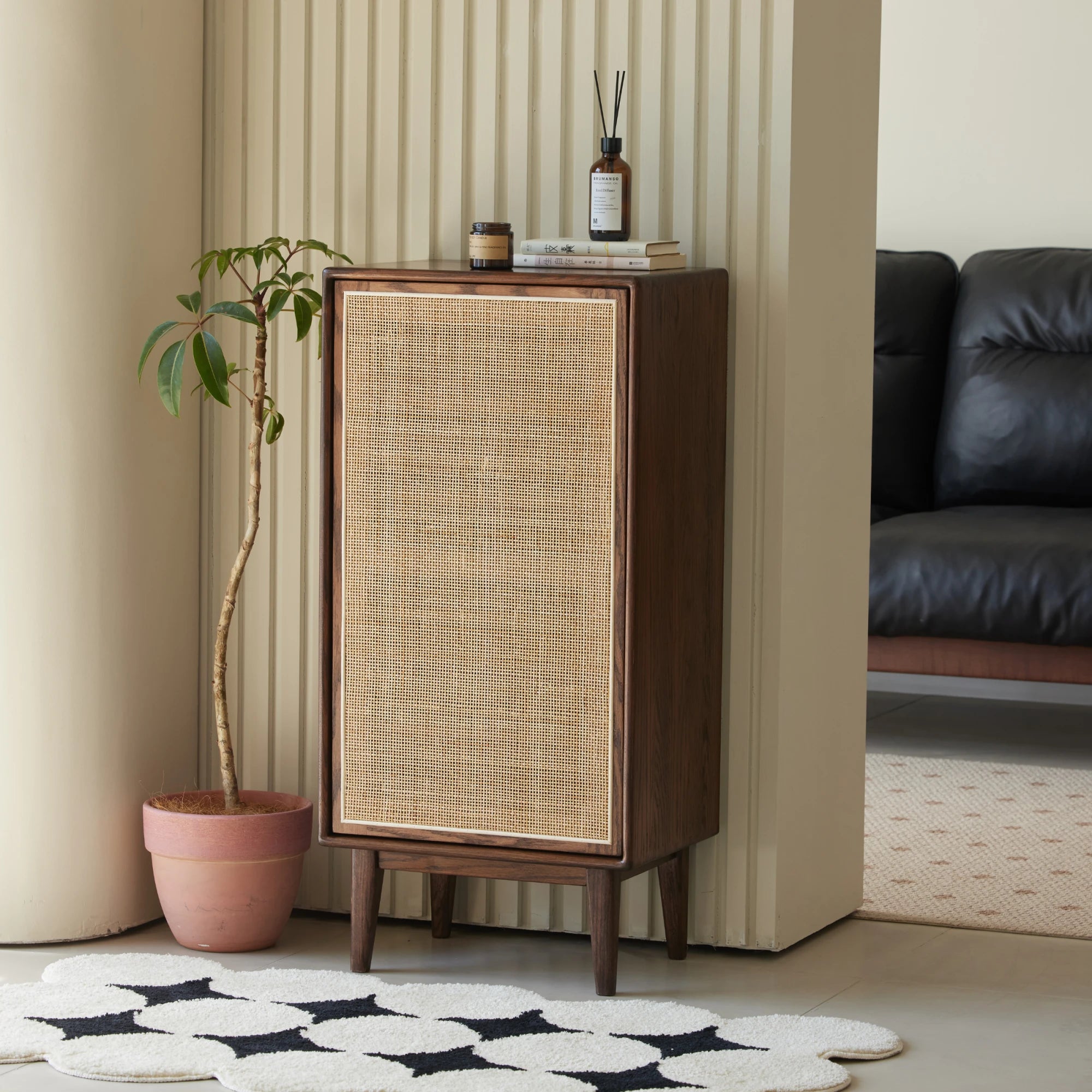 Solidwood Bailey Shoe Cabinet, 48x35cm, Dark Wood