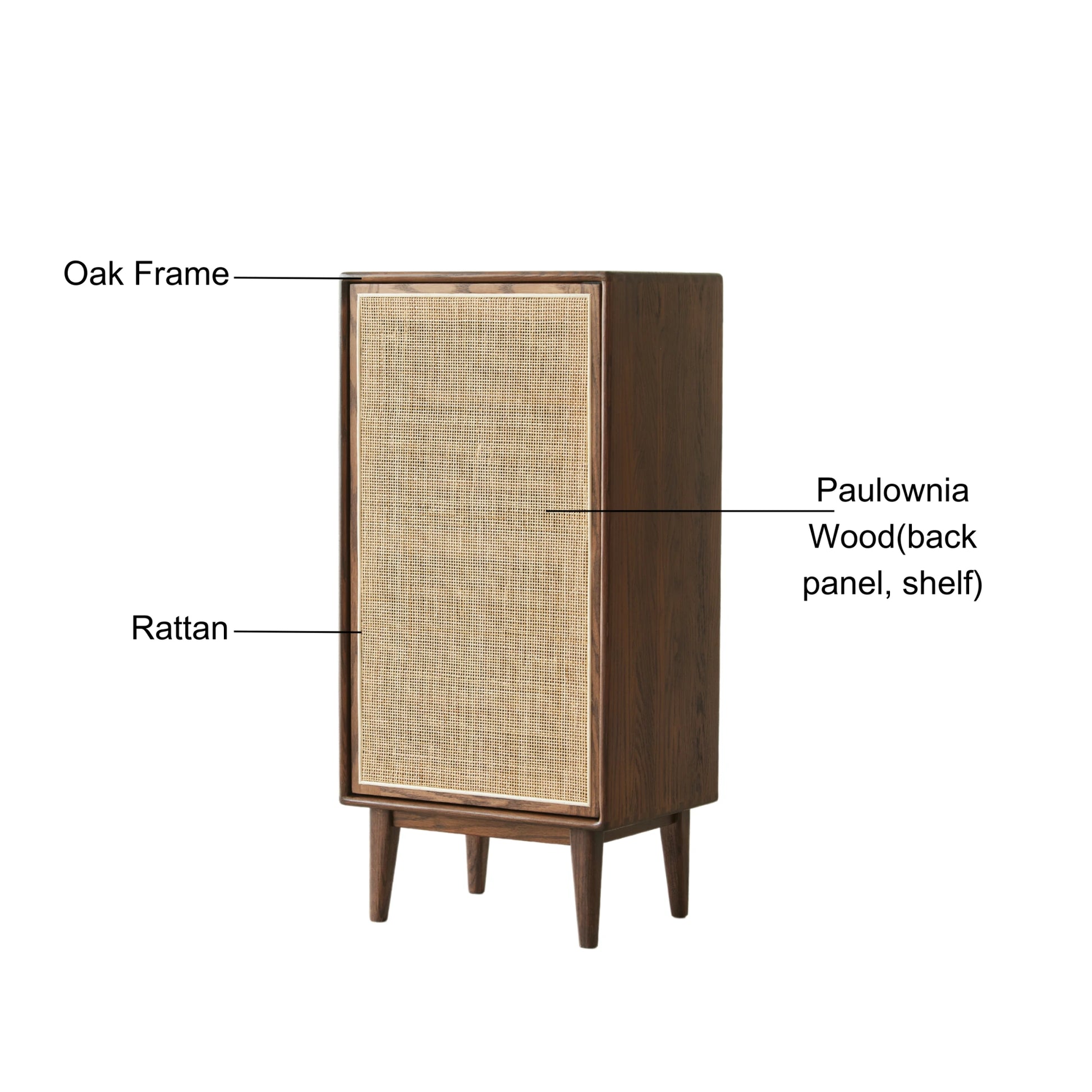 Solidwood Bailey Shoe Cabinet, 48x35cm, Dark Wood