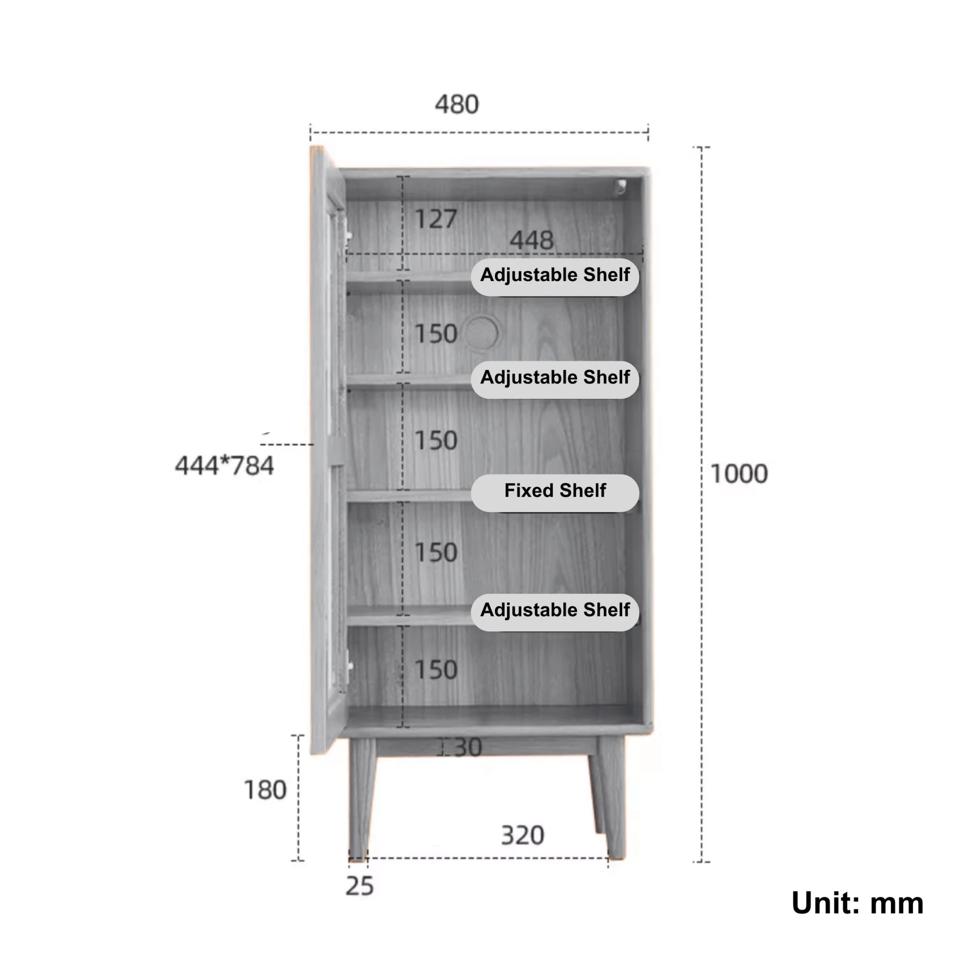 Solidwood Bailey Shoe Cabinet, 48x35cm, Dark Wood