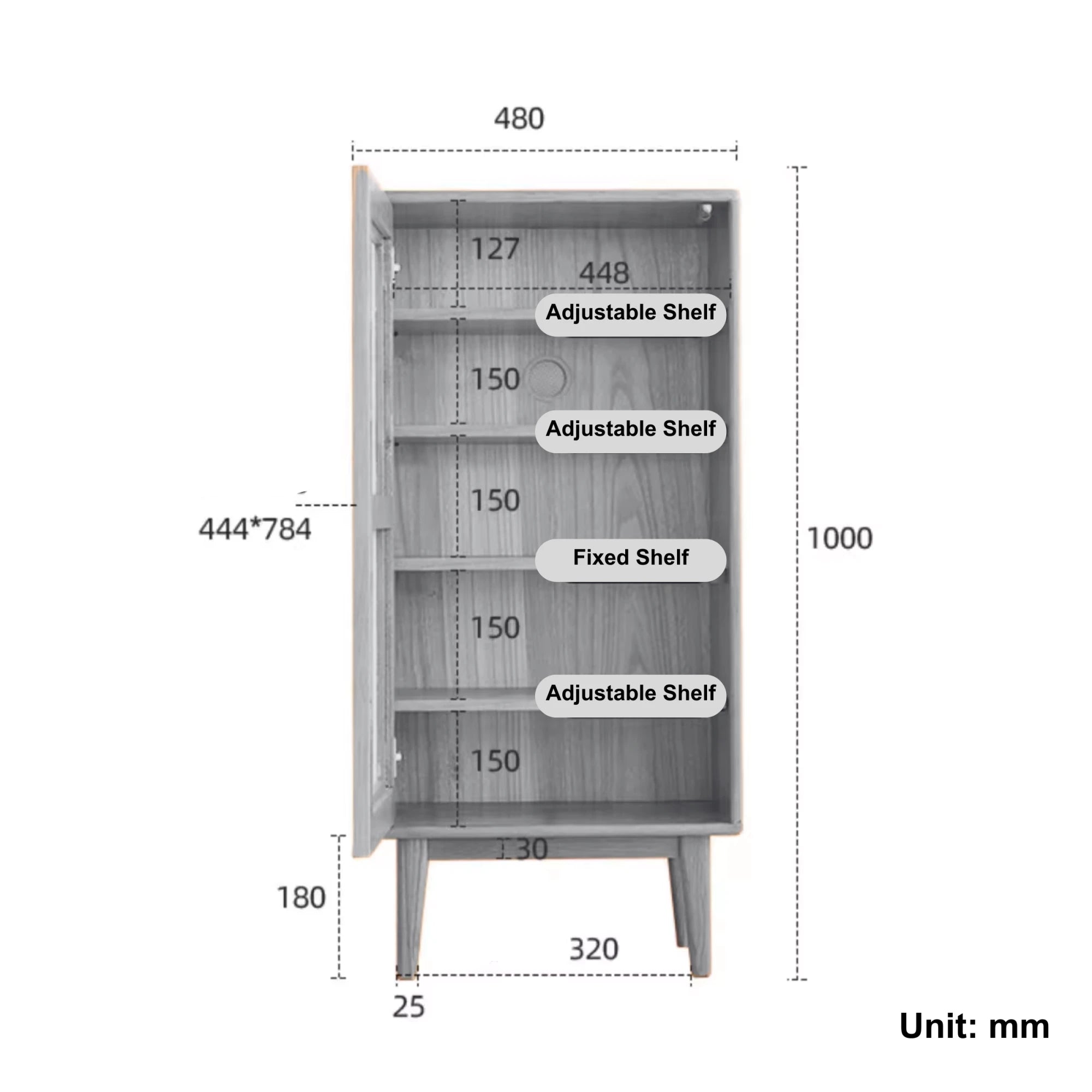 Solidwood Bailey Shoe Cabinet, 48x35cm, Dark Wood