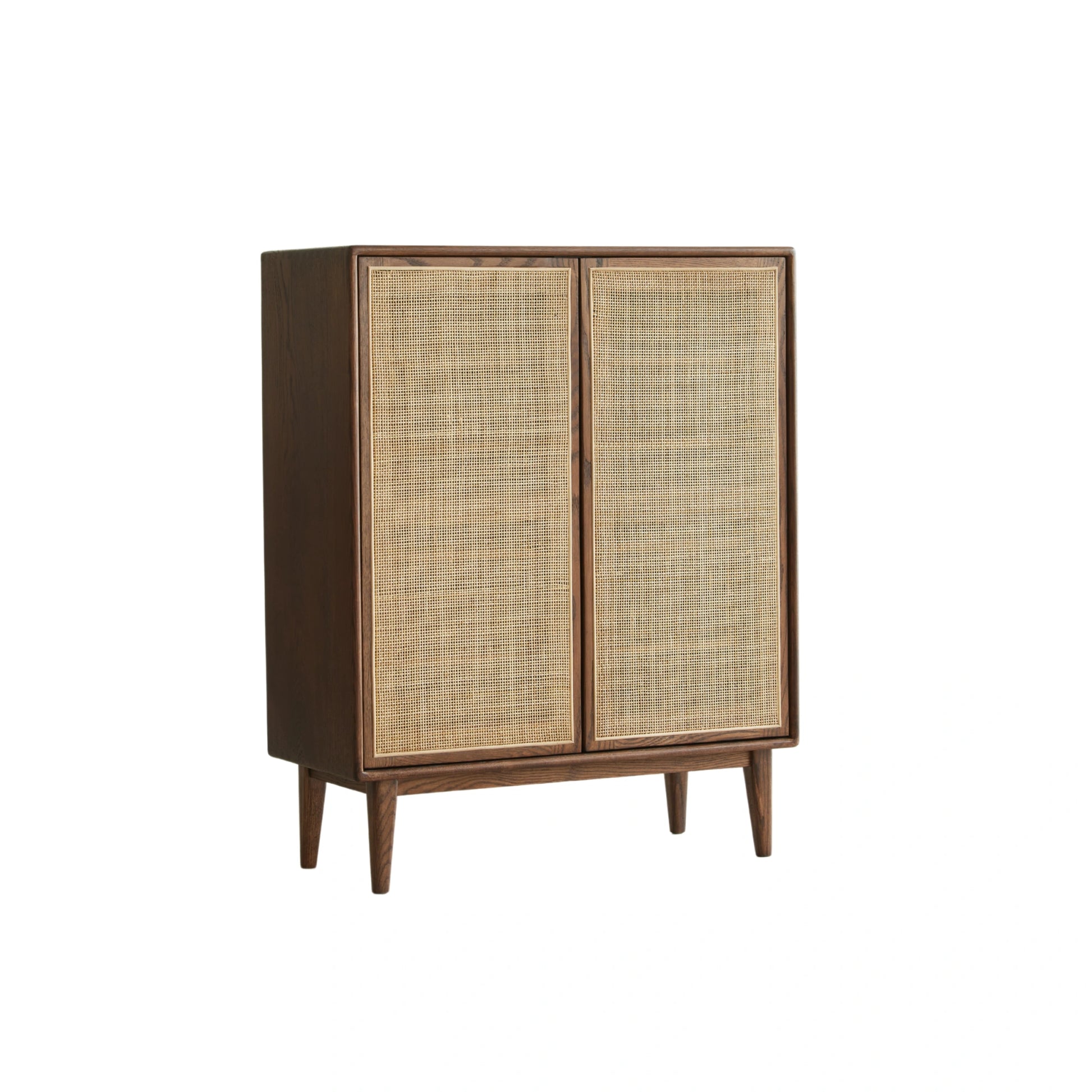 Solidwood Bailey Shoe Cabinet, 80x35cm, Dark Wood