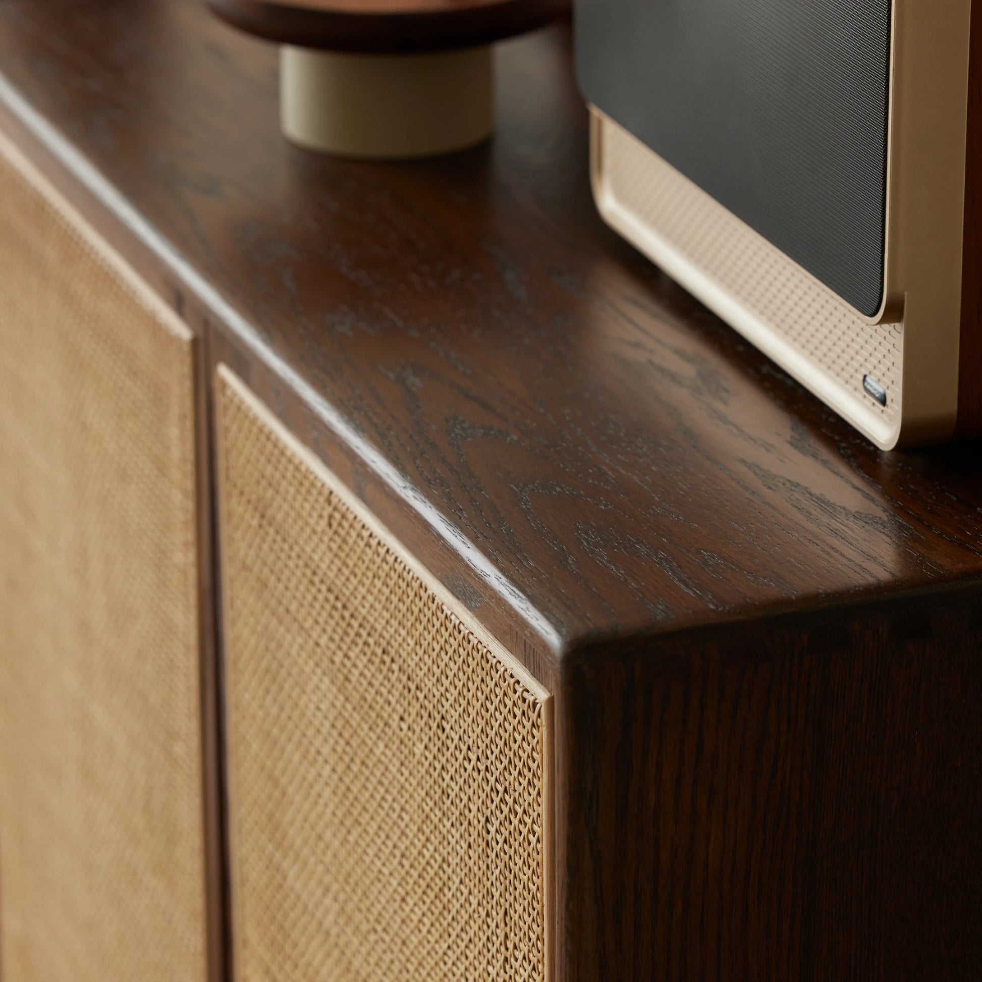 Solidwood Bailey Shoe Cabinet, 80x35cm, Dark Wood