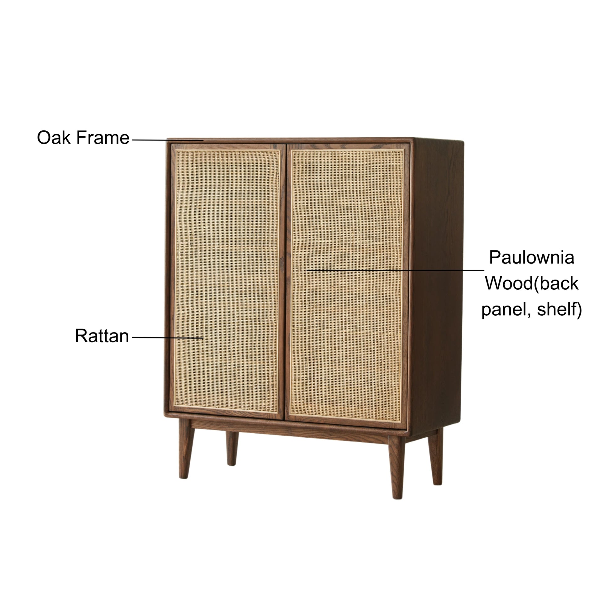 Solidwood Bailey Shoe Cabinet, 80x35cm, Dark Wood