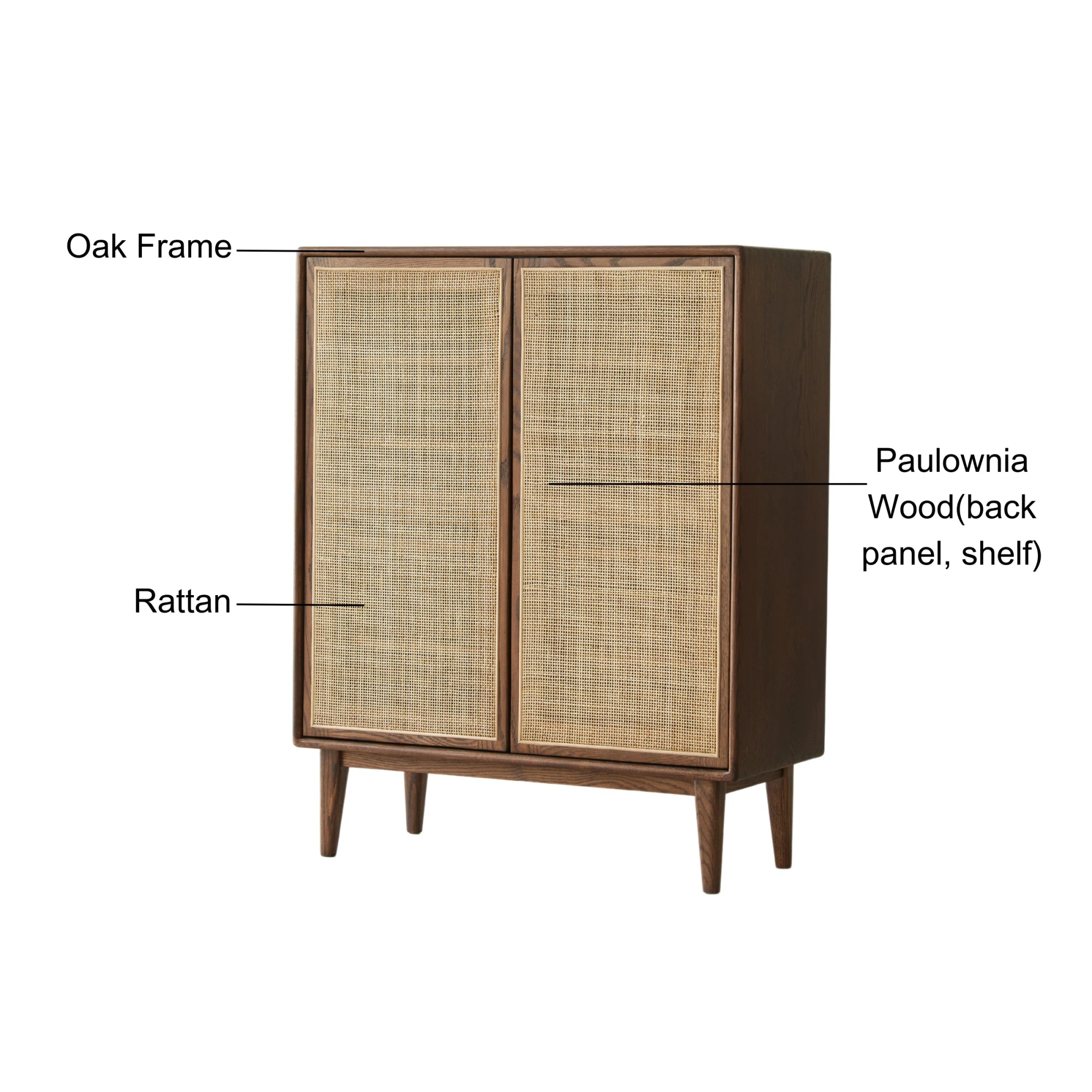 Solidwood Bailey Shoe Cabinet, 80x35cm, Dark Wood