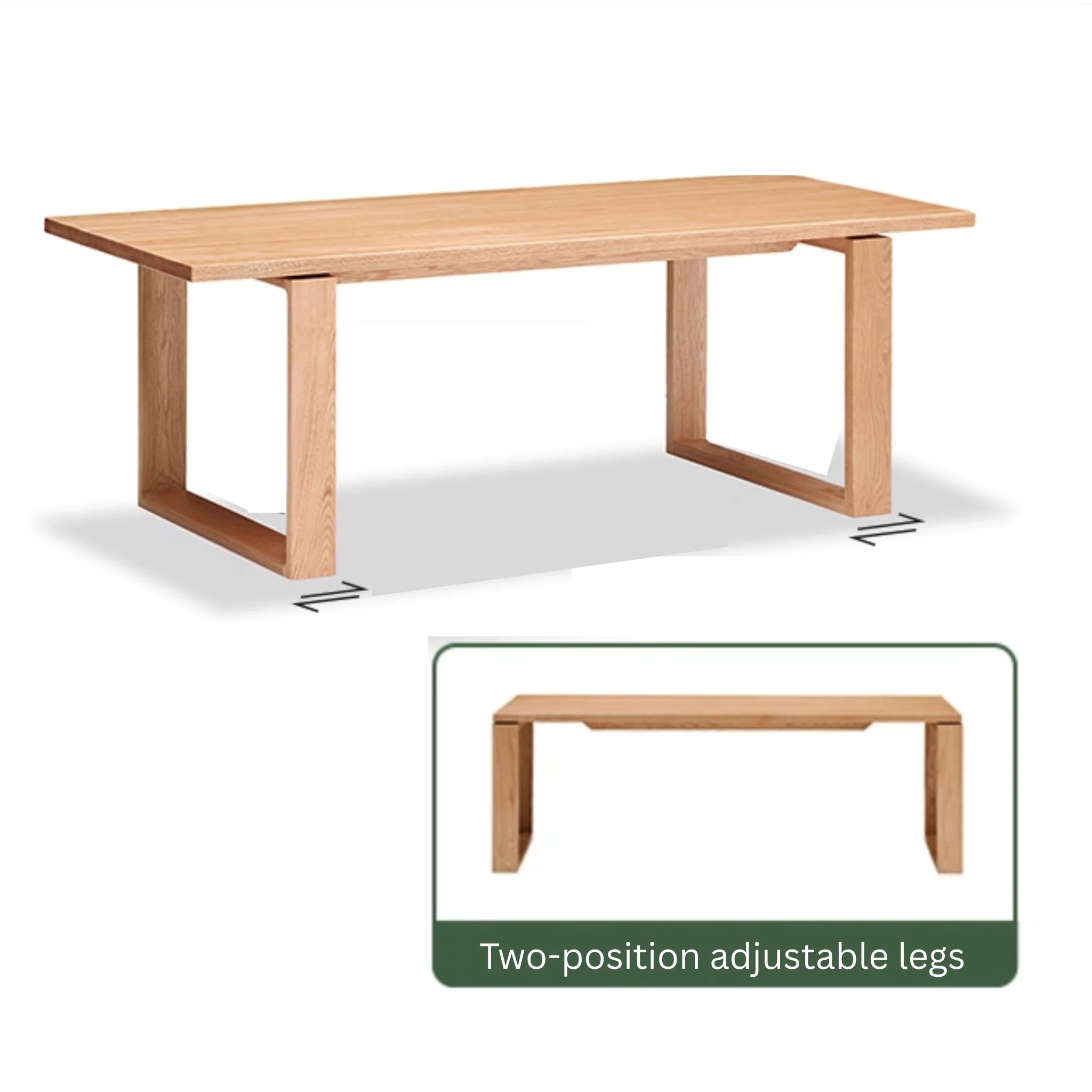 Solidwood Hemura Dining Table With Trestle Base, Natural Wood
