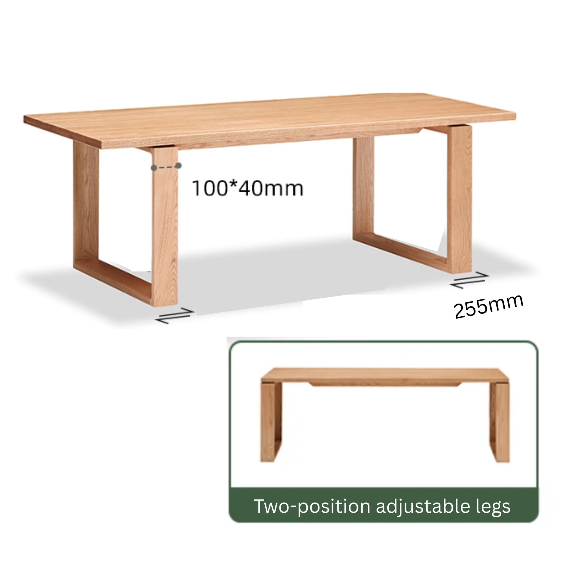 Solidwood Hemura Dining Table With Trestle Base, Natural Wood