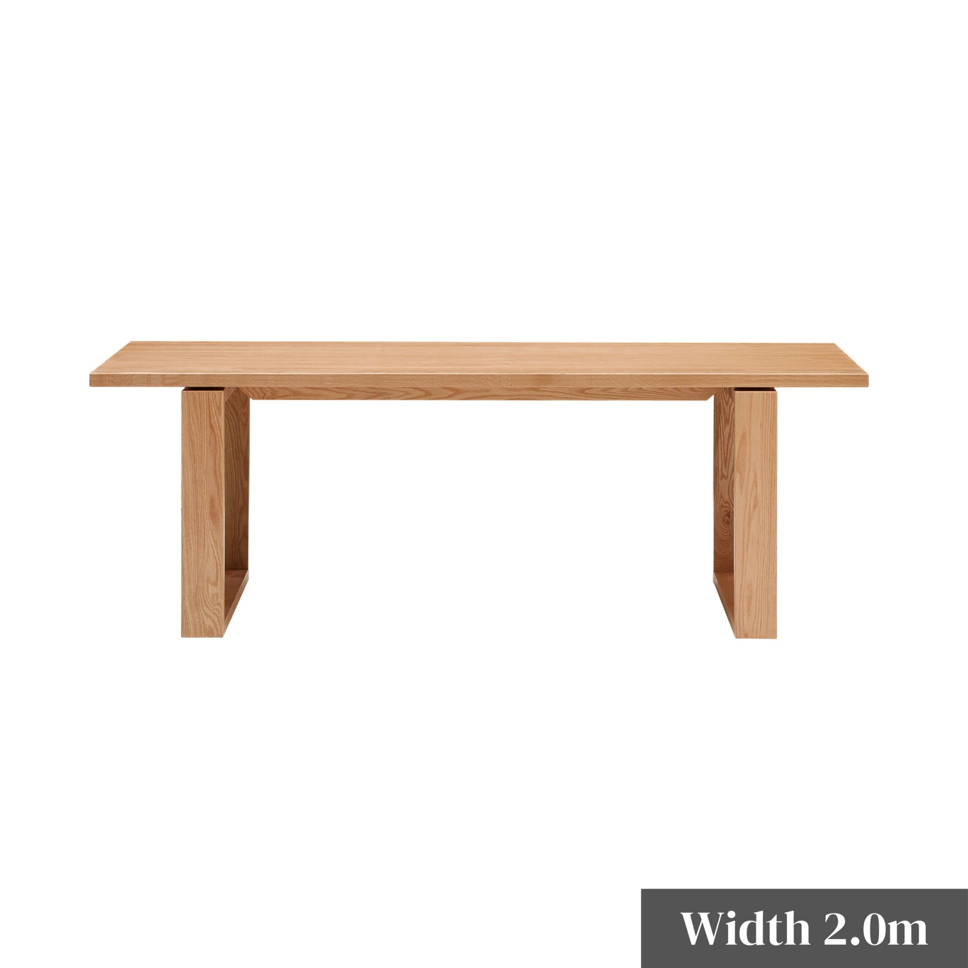 Solidwood Hemura Dining Table With Trestle Base, Natural Wood