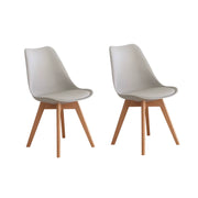 Solidwood Radiant Dining Chairs, Beech, Grey, Set of 2