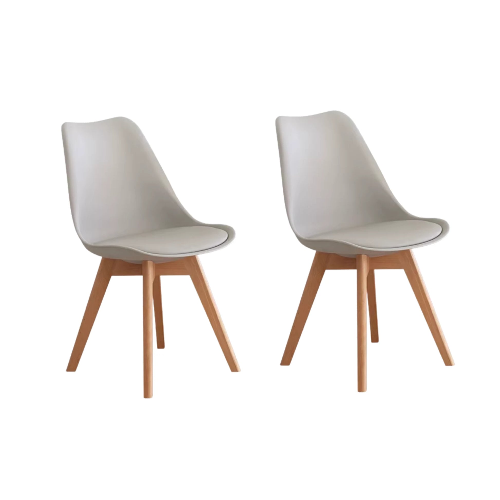 Solidwood Radiant Dining Chairs, Beech, Grey, Set of 2