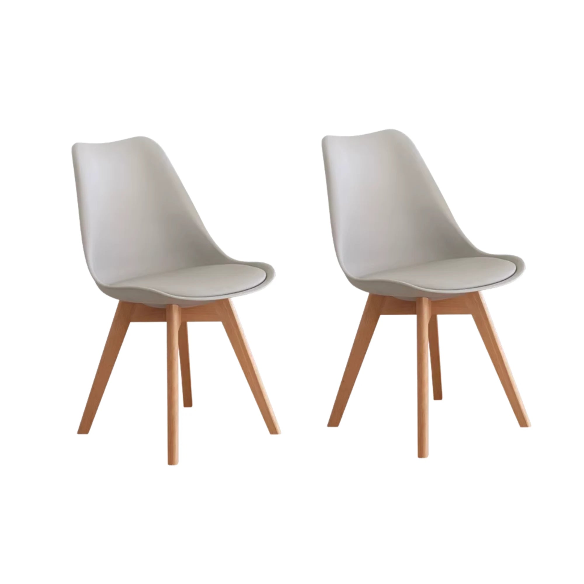 Solidwood Radiant Dining Chairs, Beech, Grey, Set of 2