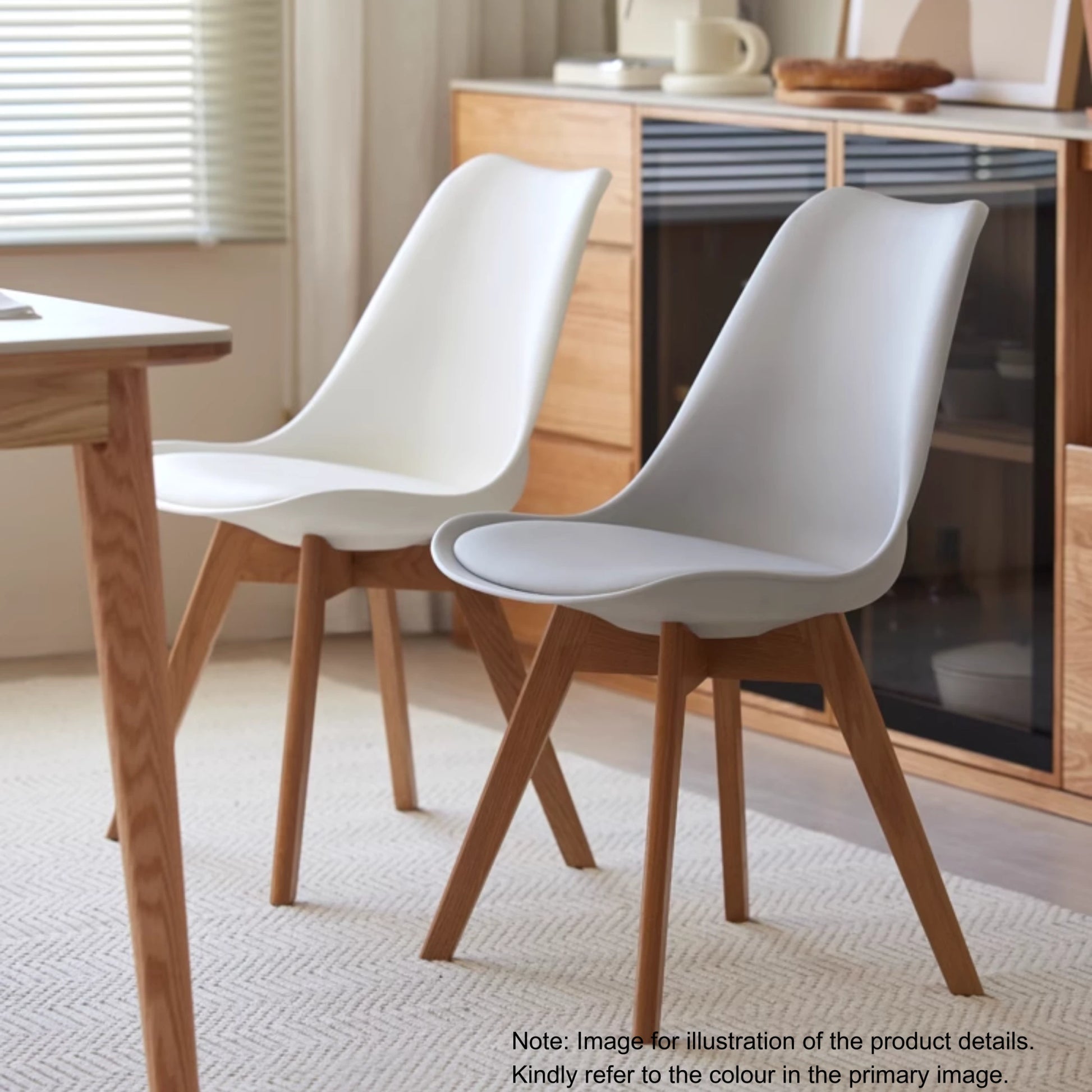 Solidwood Radiant Dining Chairs, Beech, Grey, Set of 2