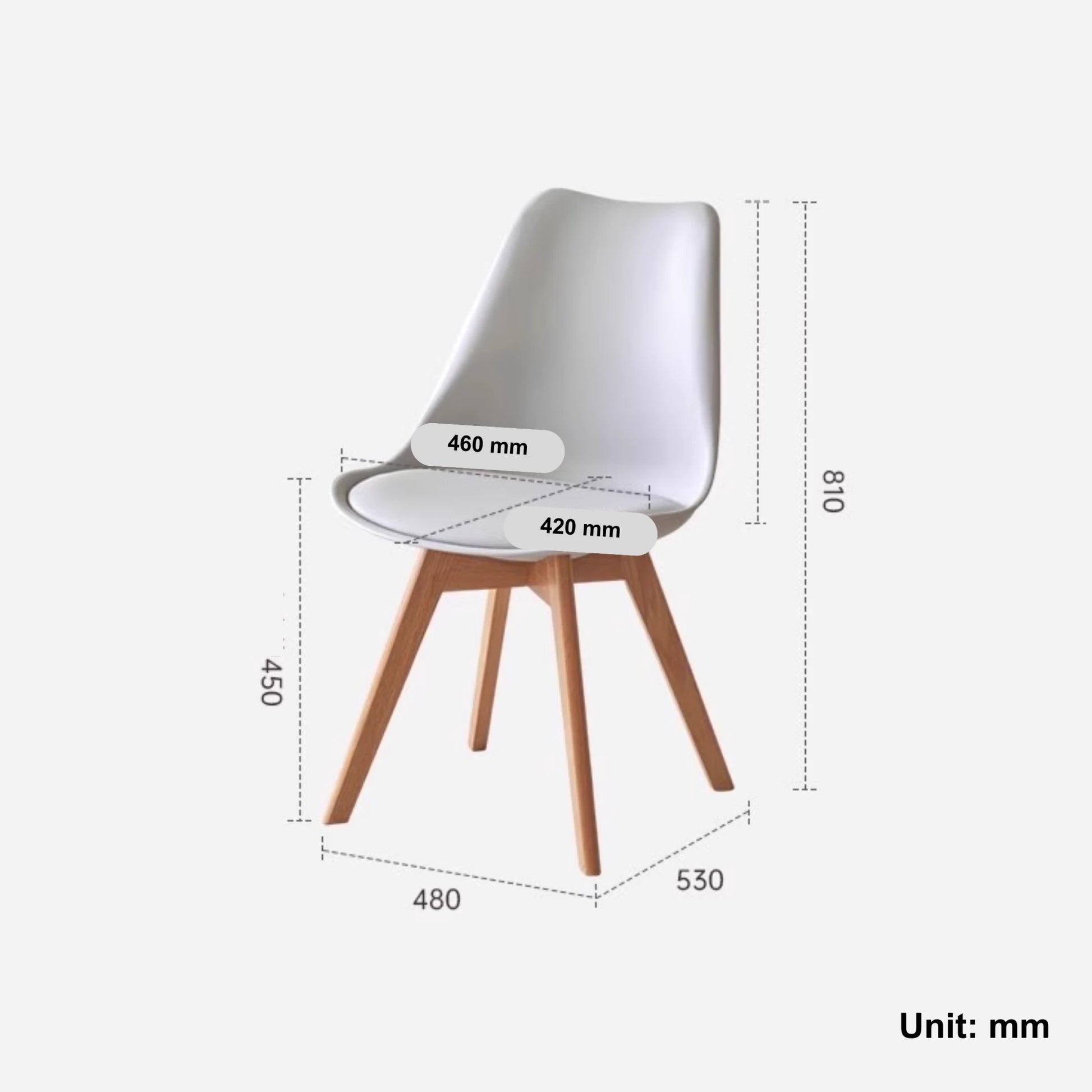 Solidwood Radiant Dining Chairs, Beech, Grey, Set of 2