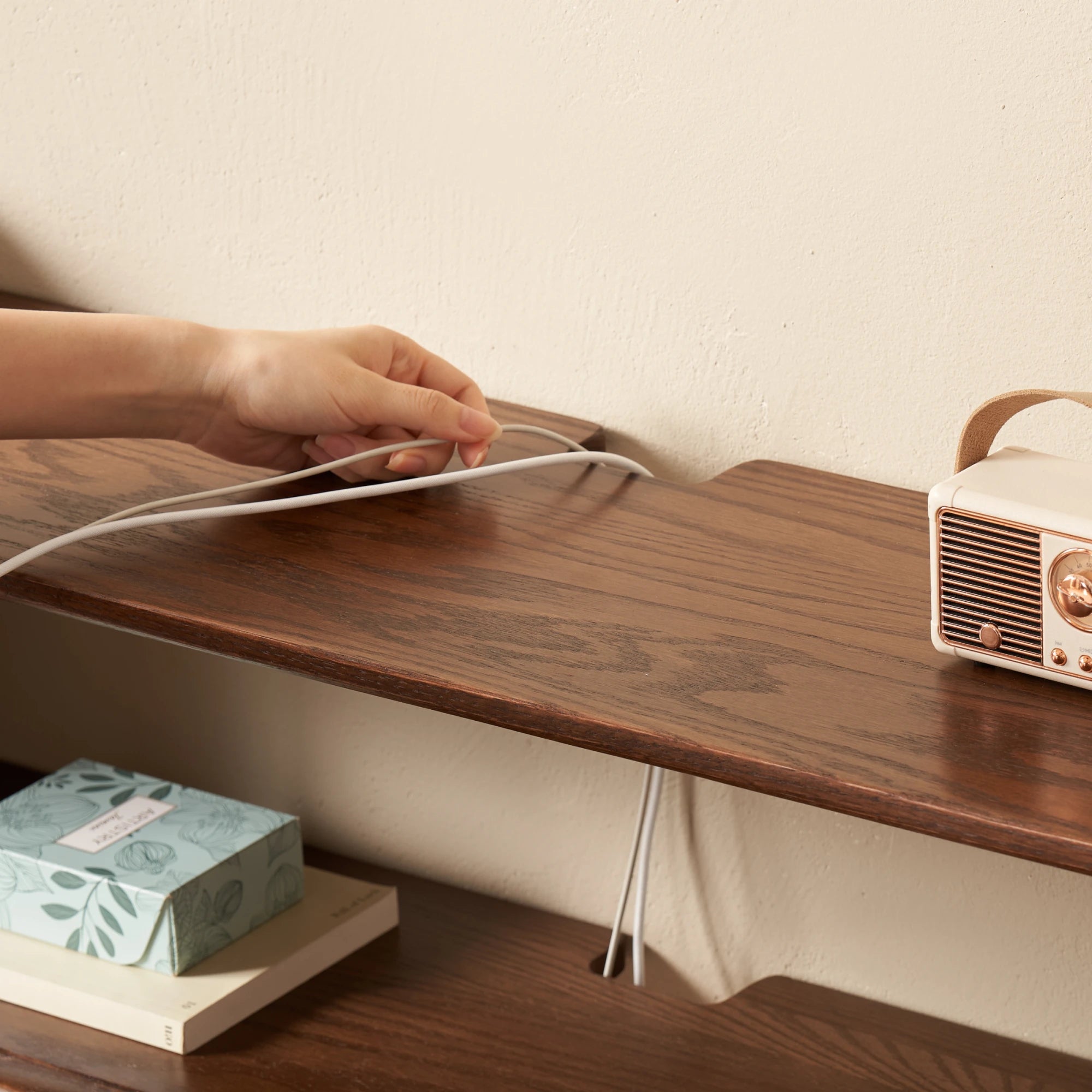 Solidwood Danya Wall-mounted Entertainment Unit, 160cm
