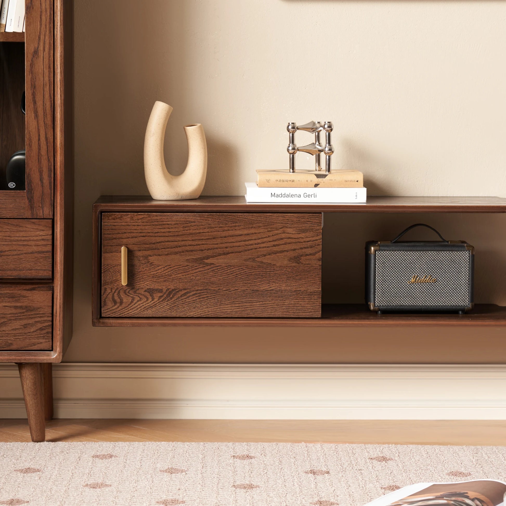 Solidwood Danya Wall-mounted Entertainment Unit, 160cm