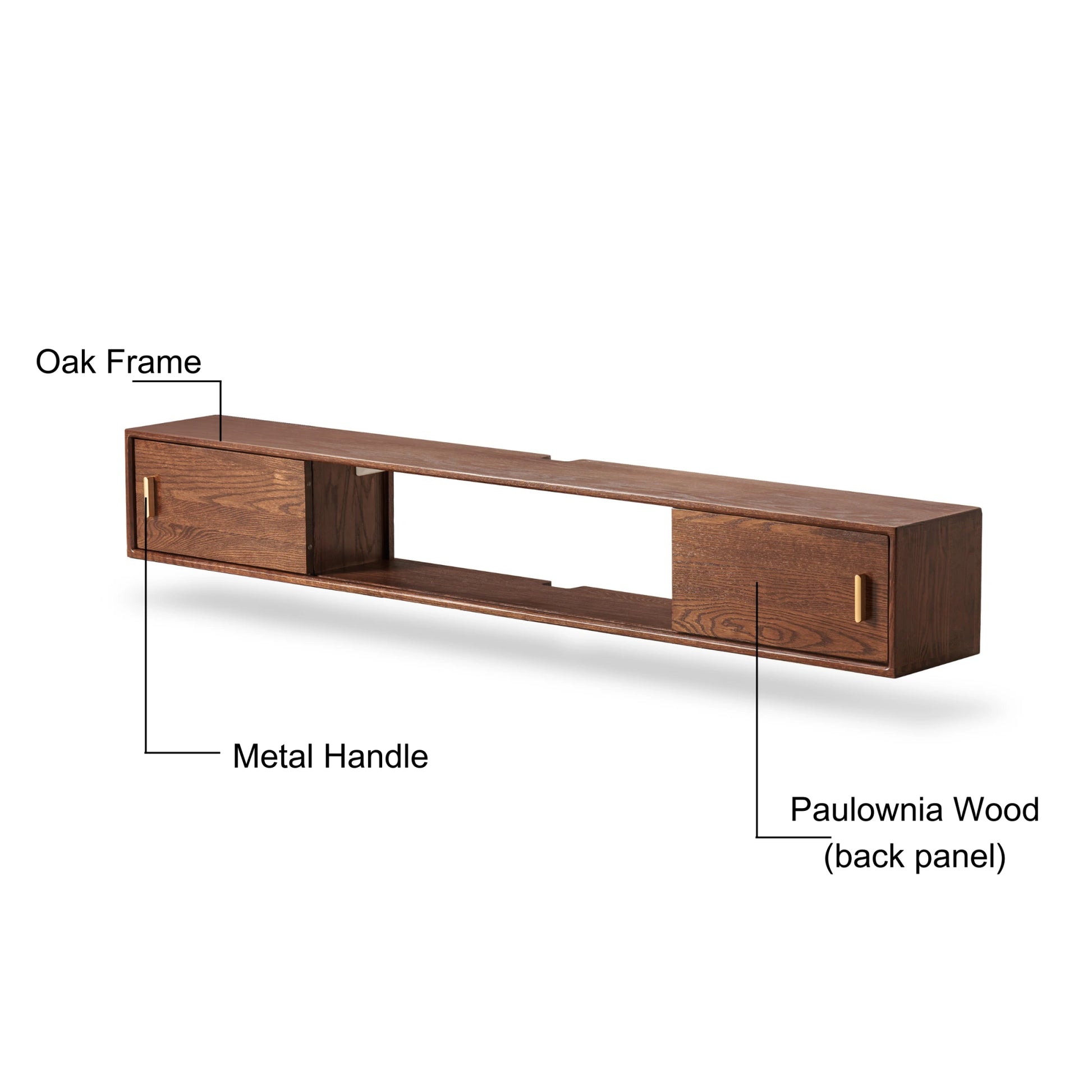 Solidwood Danya Wall-mounted Entertainment Unit, 160cm