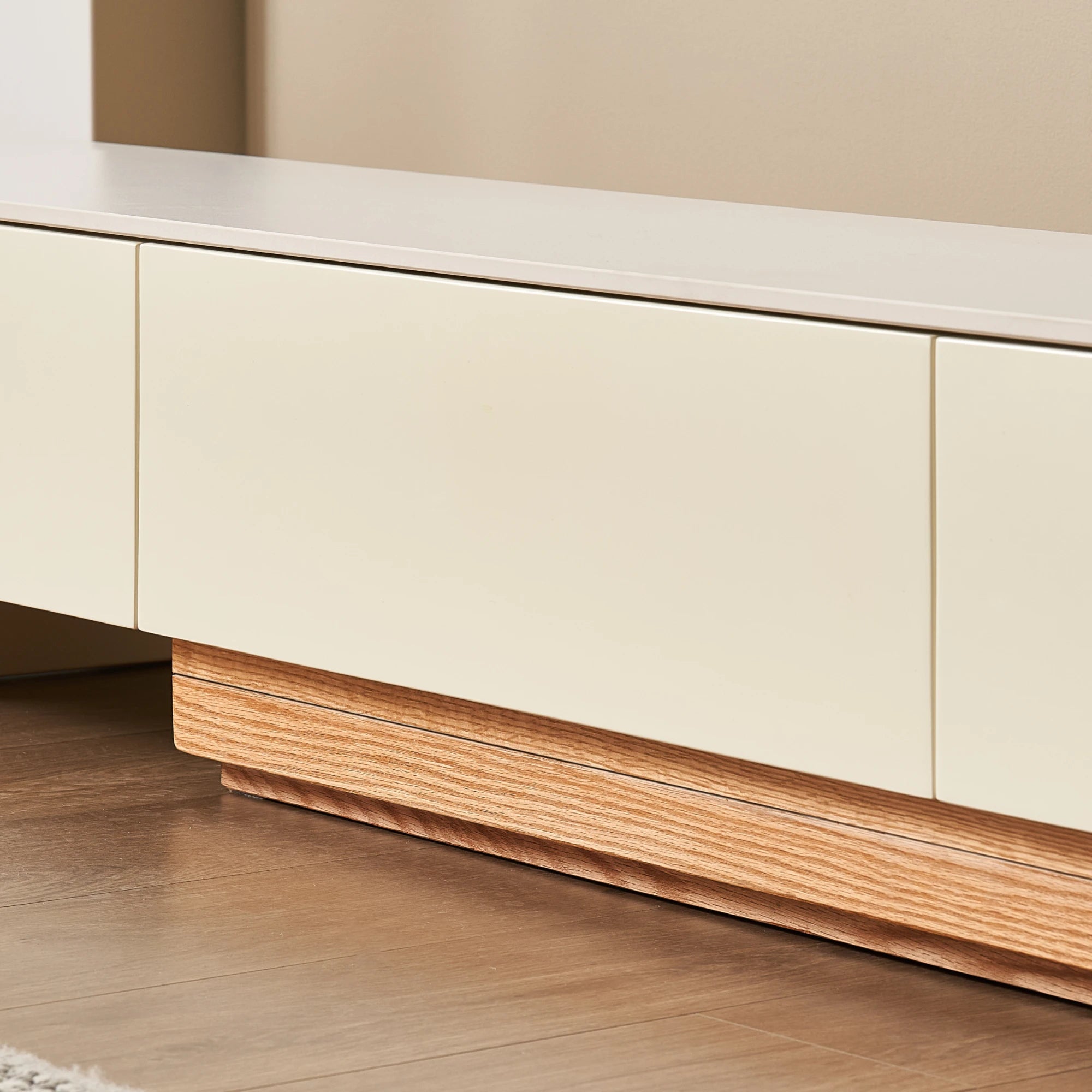 Solidwood Miaco Adjustable Entertainment Unit with Sintered Stone Top