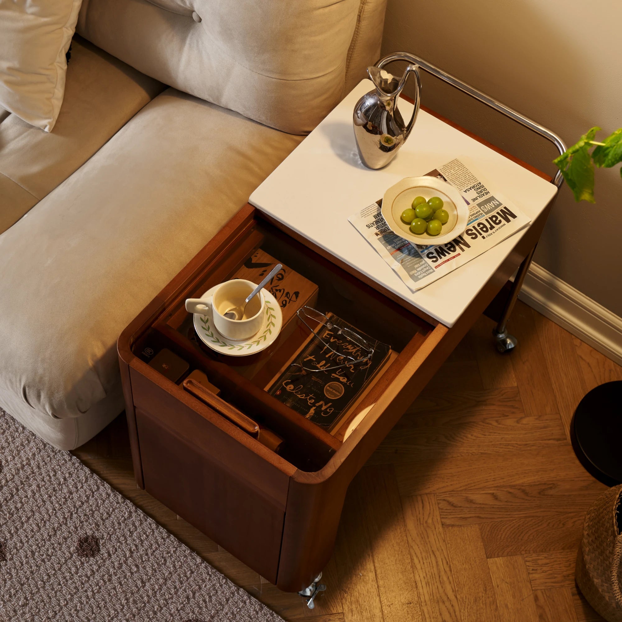 Solidwood Quyea Multi-Functional Movable Coffee Table